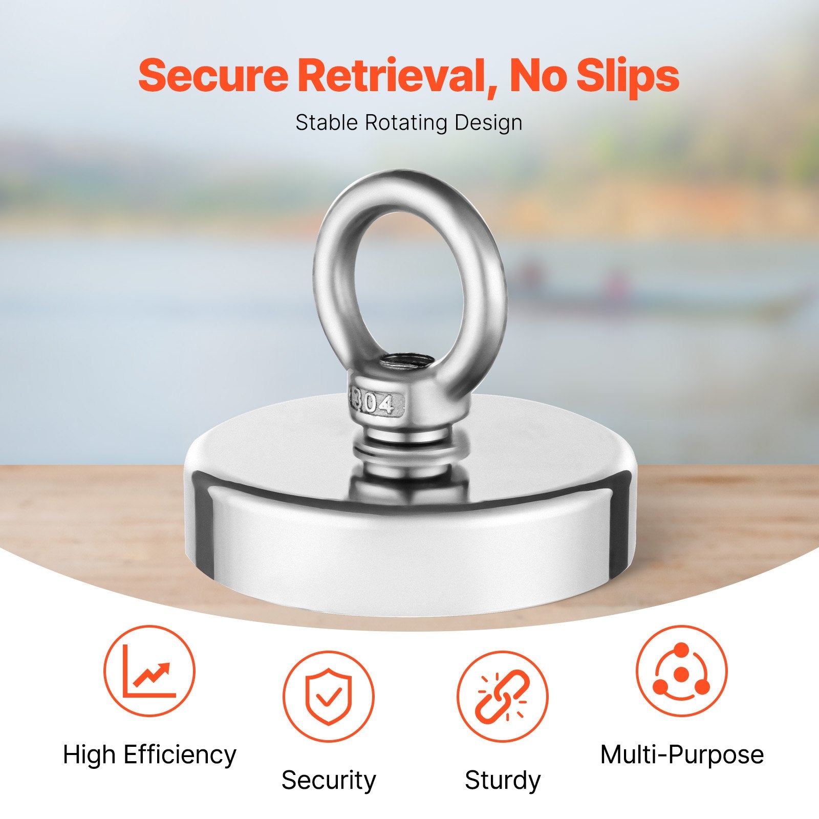Super Strong Neodymium Fishing Magnet, 700 LBS Pulling Force, Ideal for River Retrieval, Heavy Hanging, Rust-Proof Design, 2.36" Diameter