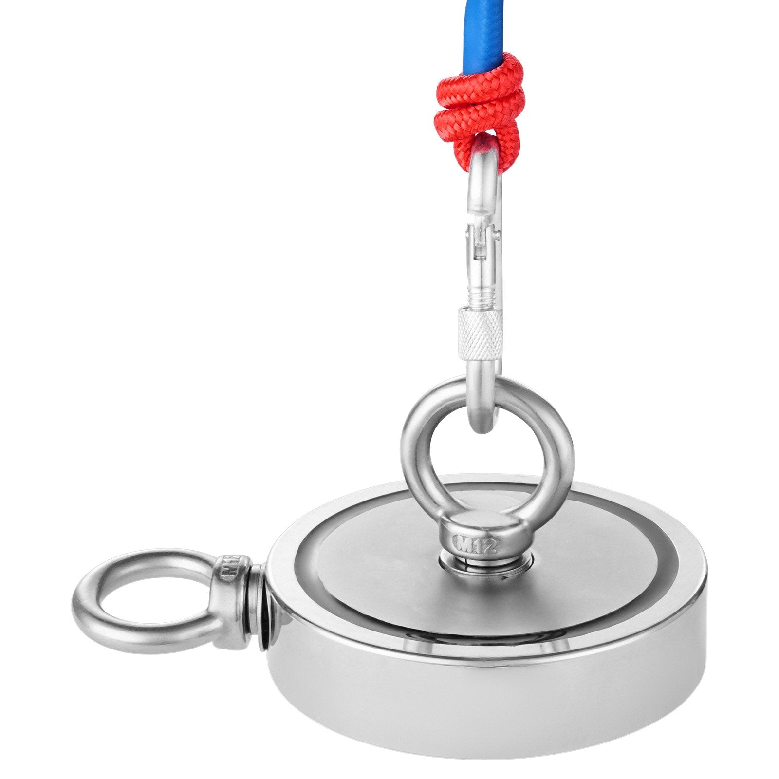Ultimate Magnet Fishing Kit with 2000 LBS Double-Sided Pull Force, Neodymium Magnets, Grappling Hook, Durable Rope, Gloves & Eyebolt