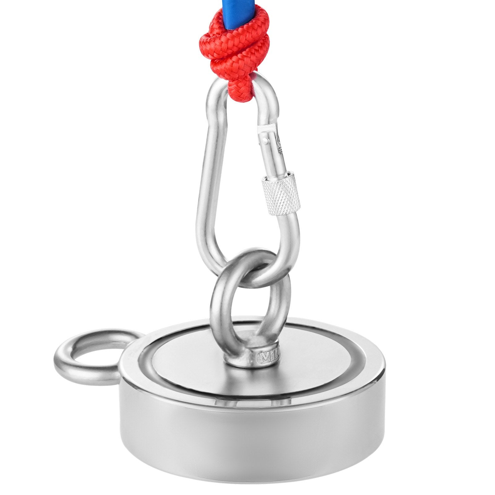 Double-Sided 1700 LBS Magnet Fishing Kit with Neodymium Magnet, Grappling Hook, Heavy Duty Rope, Gloves, Eyebolt & Accessories