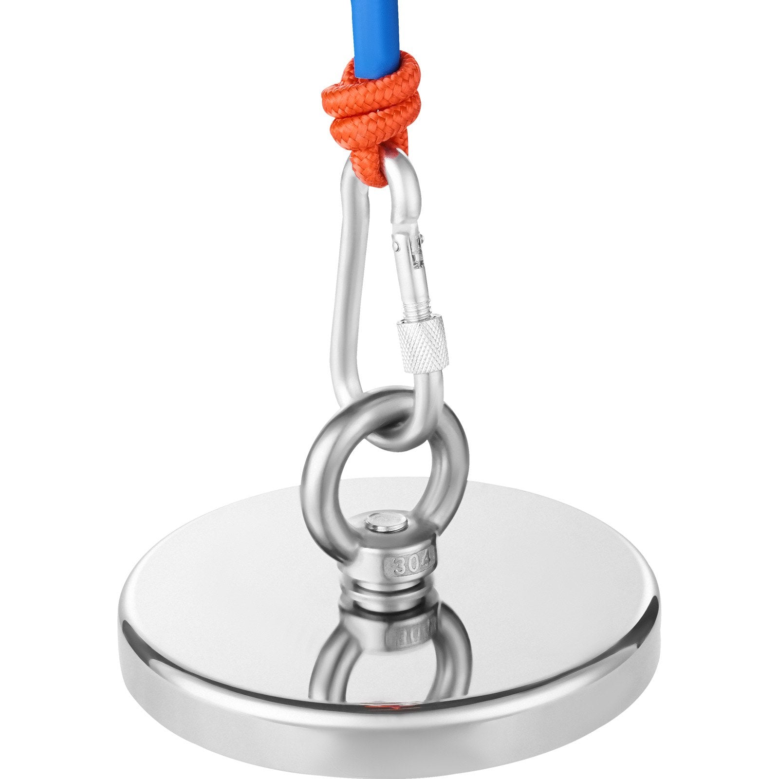 Heavy Duty Magnet Fishing Kit with 1300 LBS Pull Force, Neodymium Magnet, Grappling Hook, Rope, Gloves, Eyebolt for Treasure Hunting