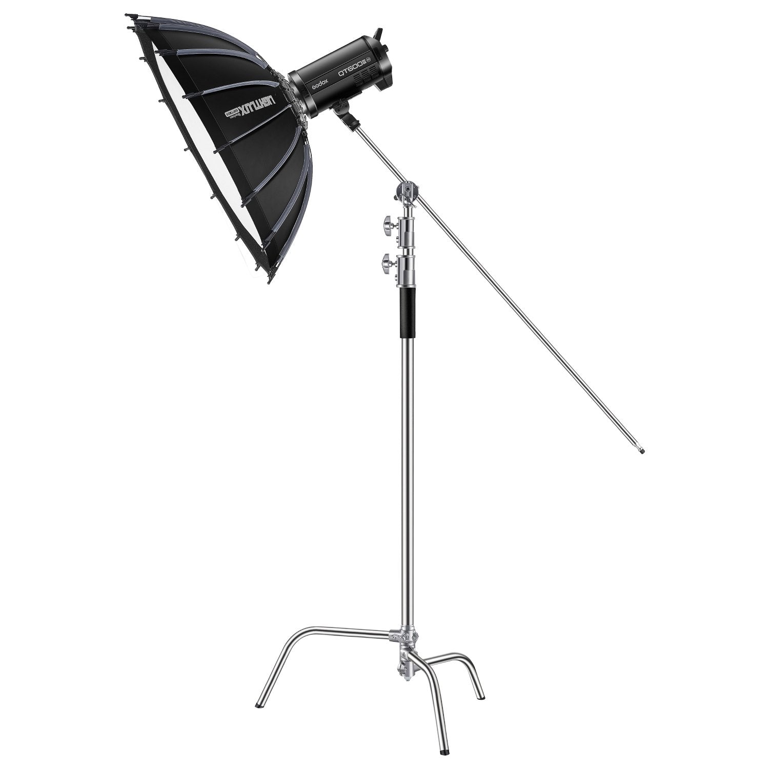 Heavy Duty Stainless Steel C Stand for Photography | Max Height 10.83 ft, 44 lbs Load | Adjustable Light Stand for Studio Softbox, Monolight, Reflector