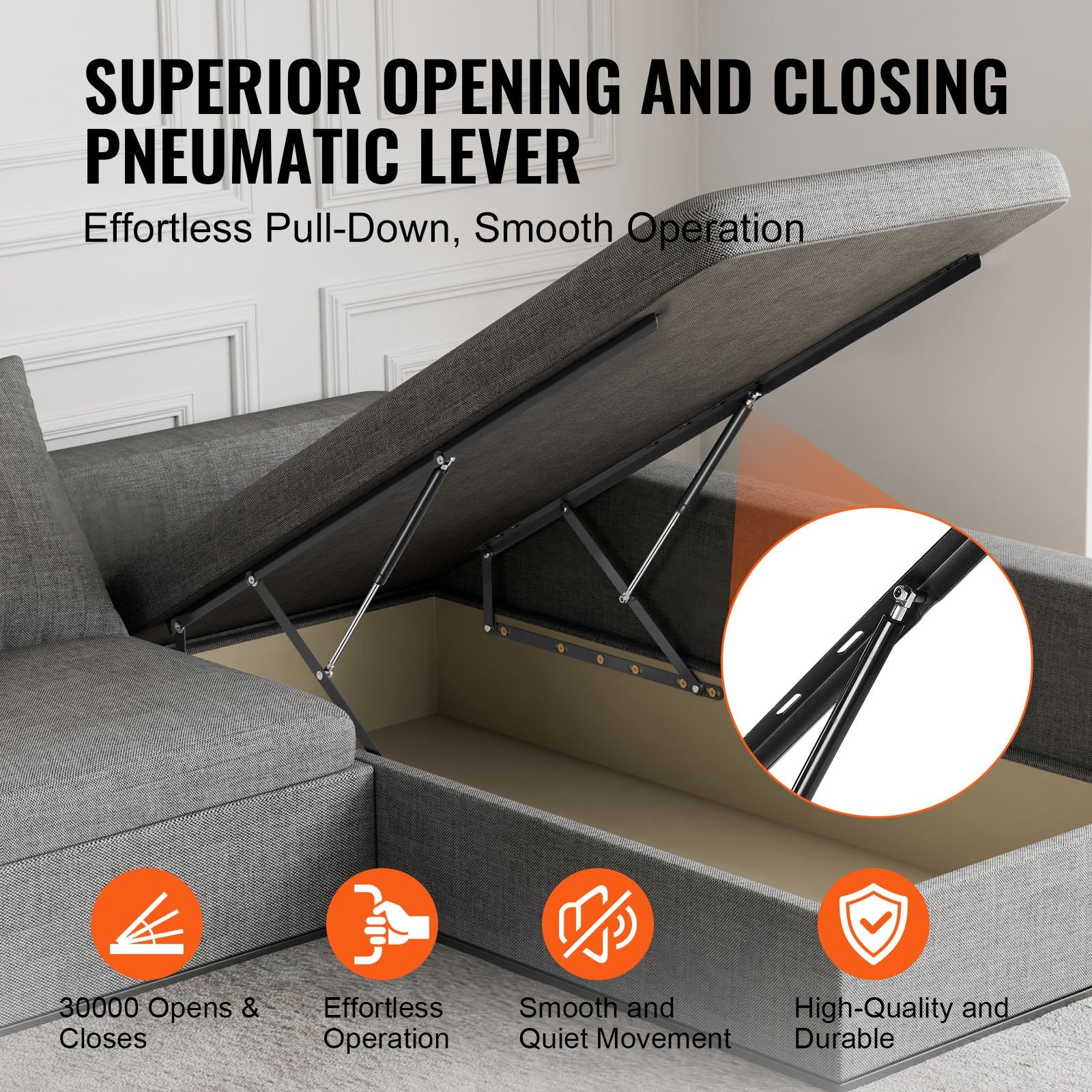 DIY Wall Bed Kit with Heavy Duty Pneumatic Support – Extra-Large 59x79 in, 309 lbs Capacity for Guestroom, Space-Saving Folding Mechanism