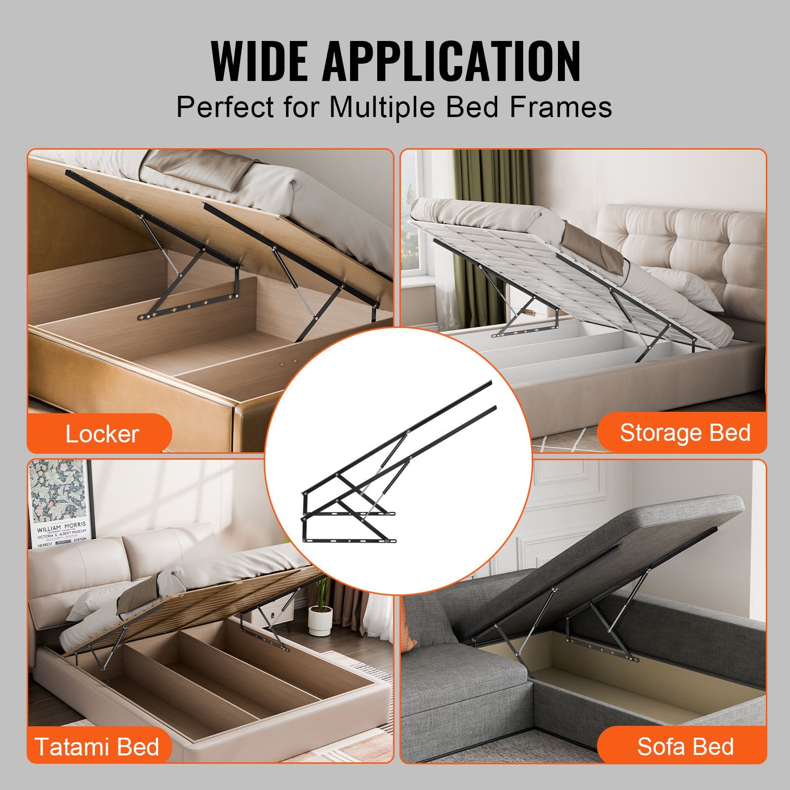 DIY Wall Bed Kit with Heavy Duty Pneumatic Support – Extra-Large 59x79 in, 309 lbs Capacity for Guestroom, Space-Saving Folding Mechanism
