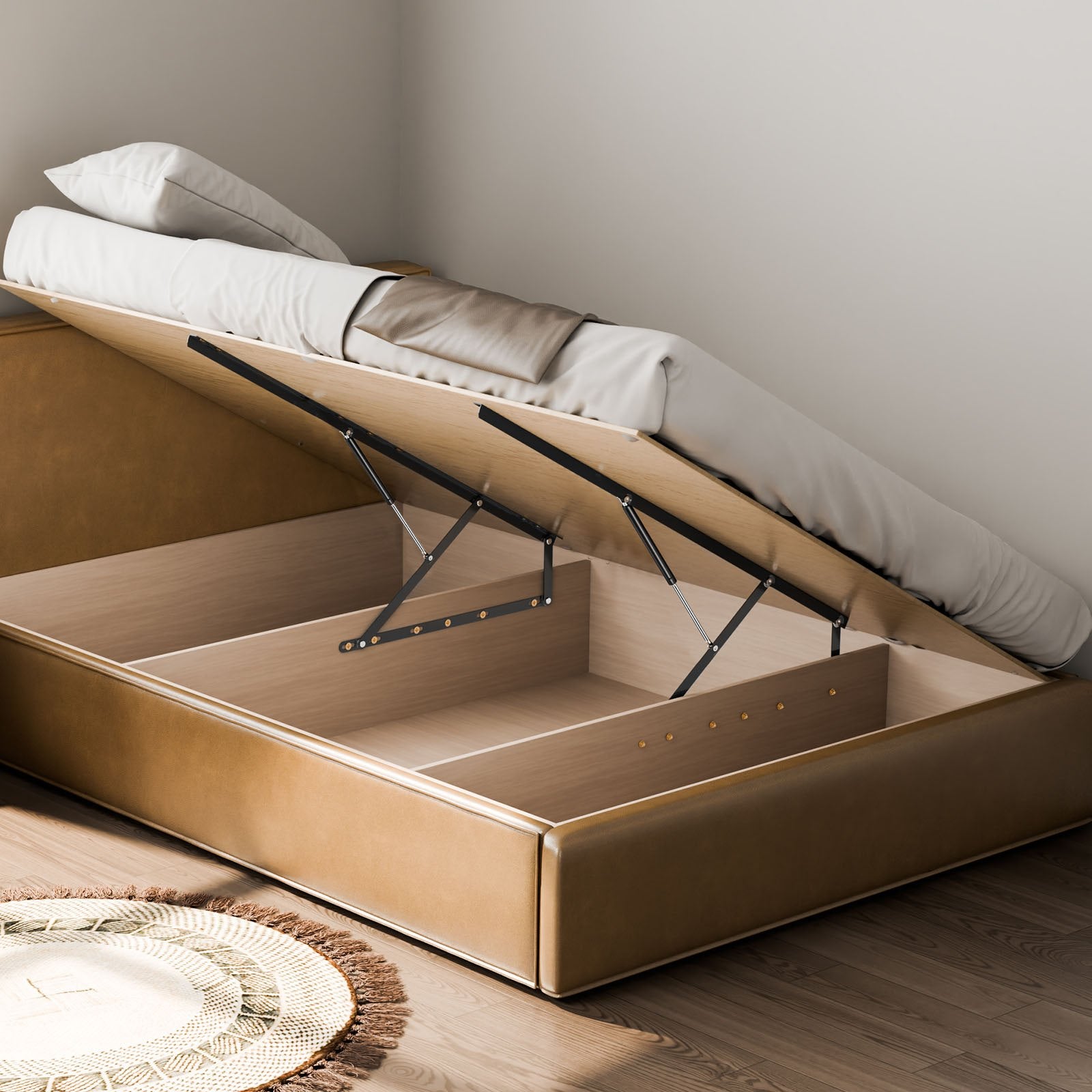 DIY Wall Bed Kit with Heavy Duty Pneumatic Support – Extra-Large 59x79 in, 309 lbs Capacity for Guestroom, Space-Saving Folding Mechanism