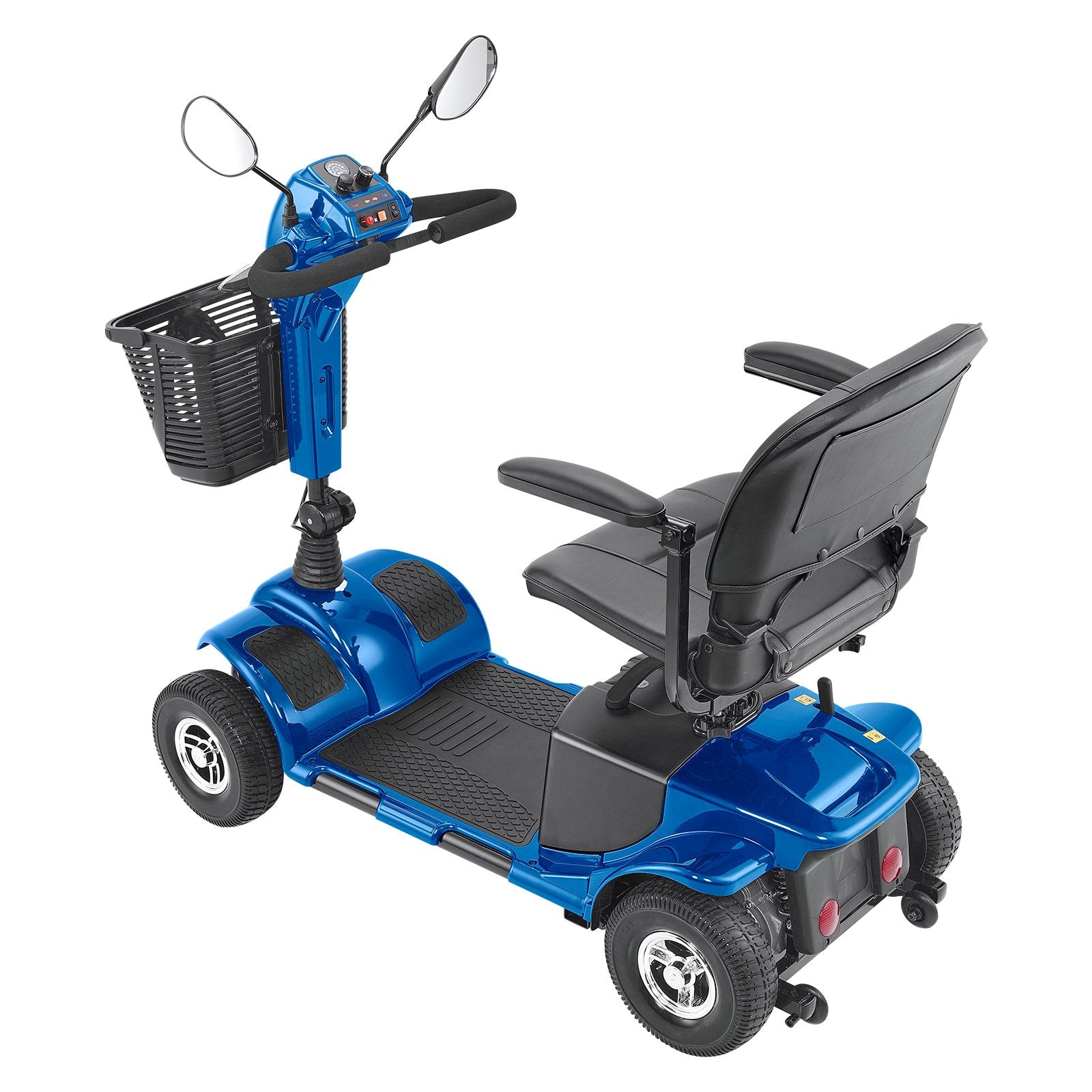 Folding Electric Mobility Scooter for Adults & Seniors - Heavy Duty, 4 Wheels, 12 Mile Range, 265lb Capacity, 9° Climb, Anti-Skid Wheels, Travel Ready