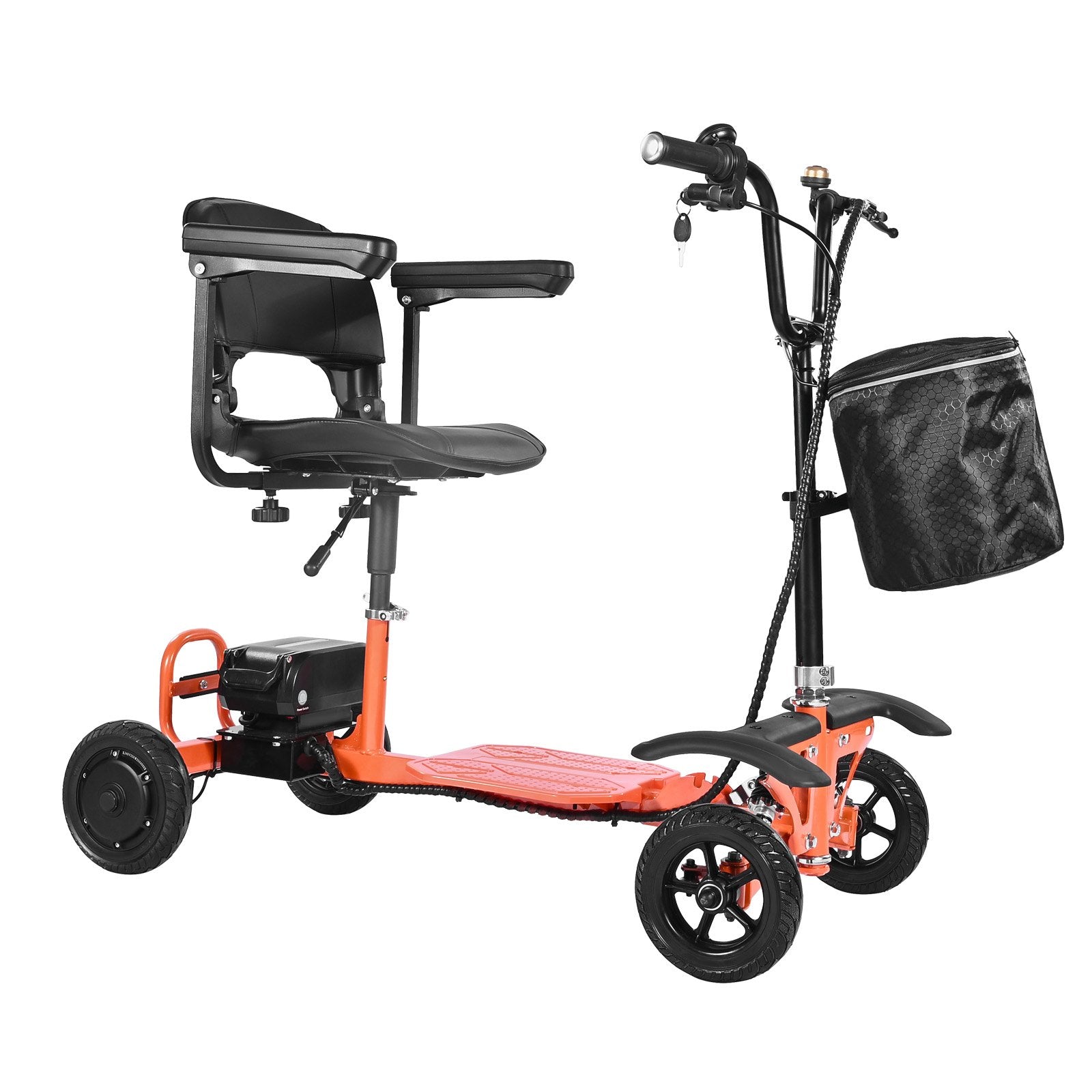 Compact 4-Wheel Folding Electric Mobility Scooter for Adults & Seniors, All-Terrain, 265 lbs Capacity, 48V Battery, 8" Solid Tires, Ideal for Travel & Adventure