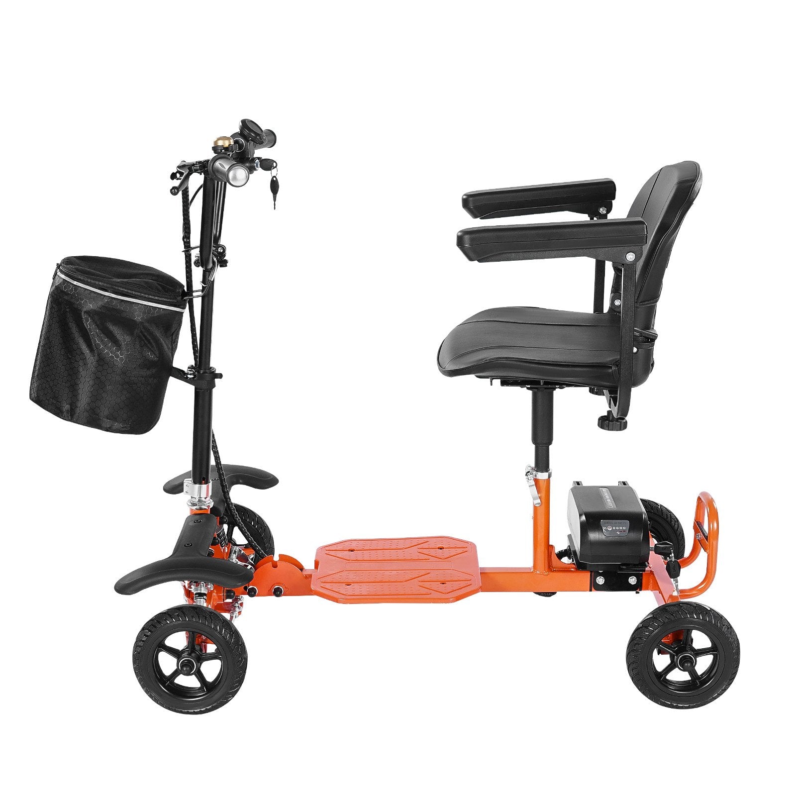 Compact 4-Wheel Folding Electric Mobility Scooter for Adults & Seniors, All-Terrain, 265 lbs Capacity, 48V Battery, 8" Solid Tires, Ideal for Travel & Adventure