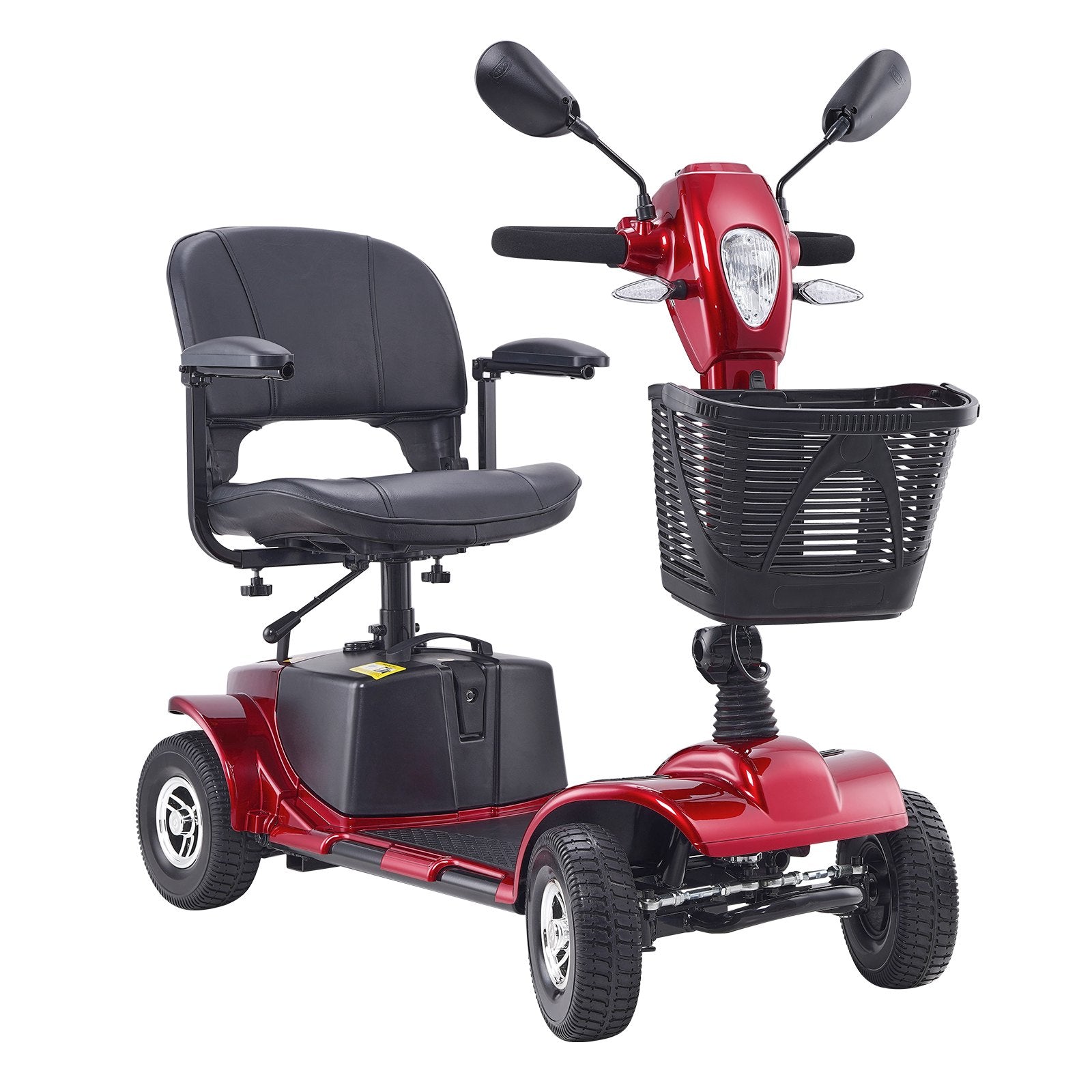 Heavy-Duty Folding Electric Scooter for Adults & Seniors - 4 Wheel Mobility, 12 Mile Range, All Terrain, 265lb Capacity, 9° Climb
