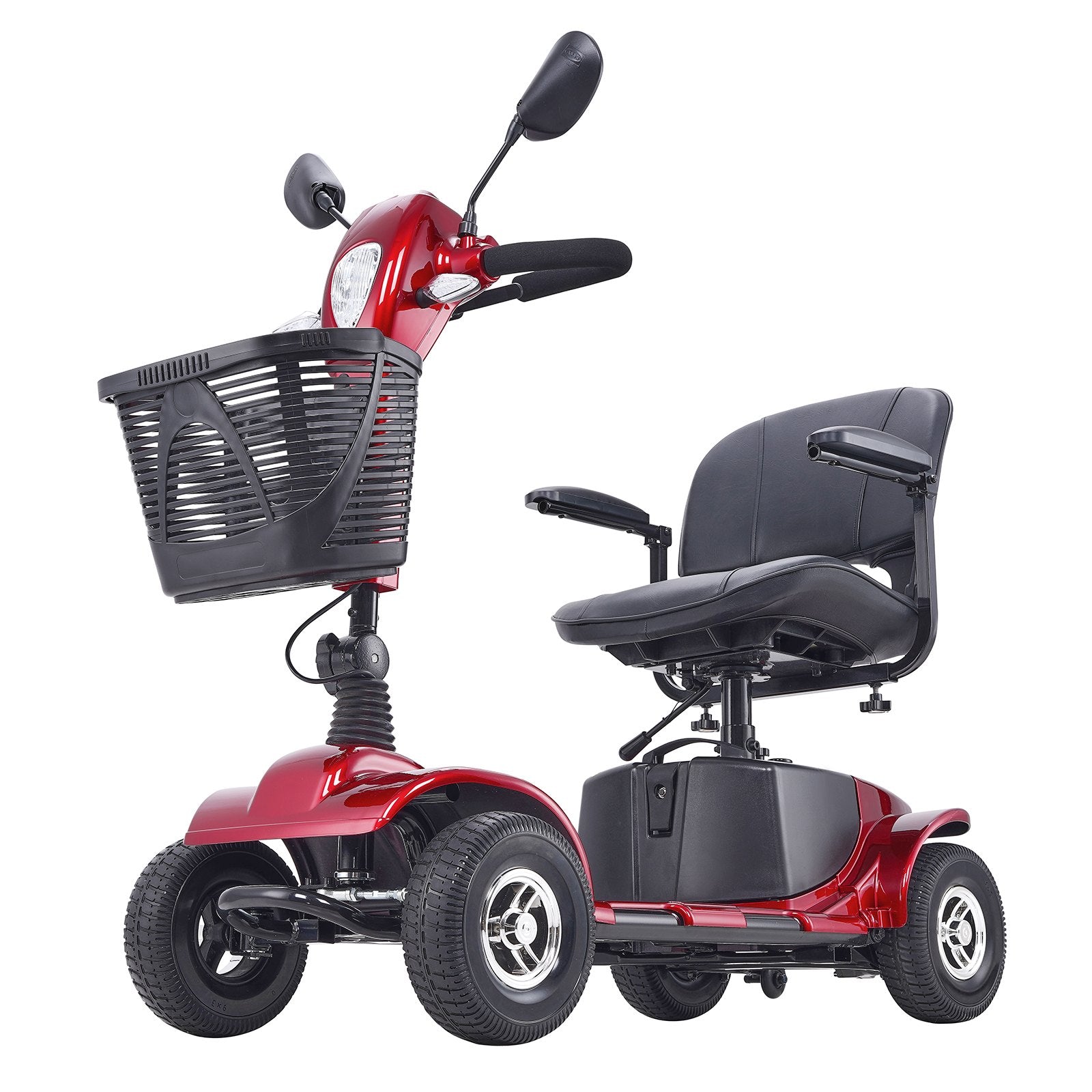 Heavy-Duty Folding Electric Scooter for Adults & Seniors - 4 Wheel Mobility, 12 Mile Range, All Terrain, 265lb Capacity, 9° Climb