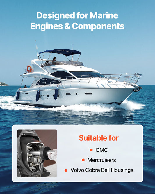 Heavy-Duty Marine Engine Alignment & Gimbal Bearing Puller Set for Mercruiser, OMC, Volvo Cobra with Rust-Resistant Finish