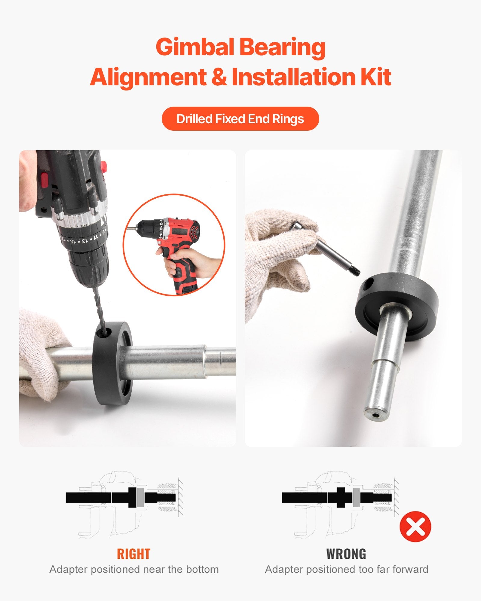 Heavy-Duty Marine Engine Alignment & Gimbal Bearing Puller Set for Mercruiser, OMC, Volvo Cobra with Rust-Resistant Finish