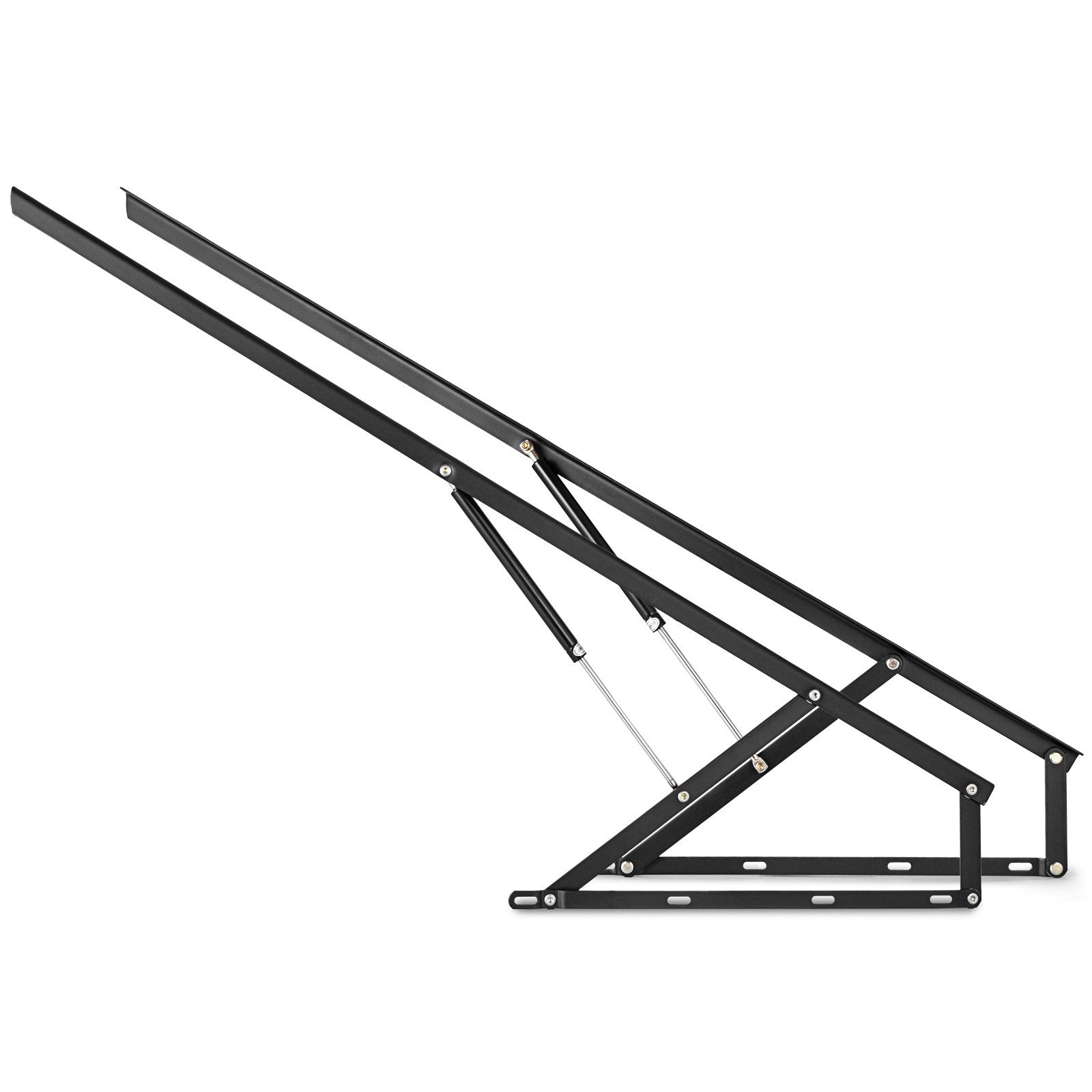 5FT Sofa Bed Lift Mechanism Kit with Pneumatic Poles for Under Bed Storage, Black Steel Bracket, 265 lbs Capacity, Easy Install