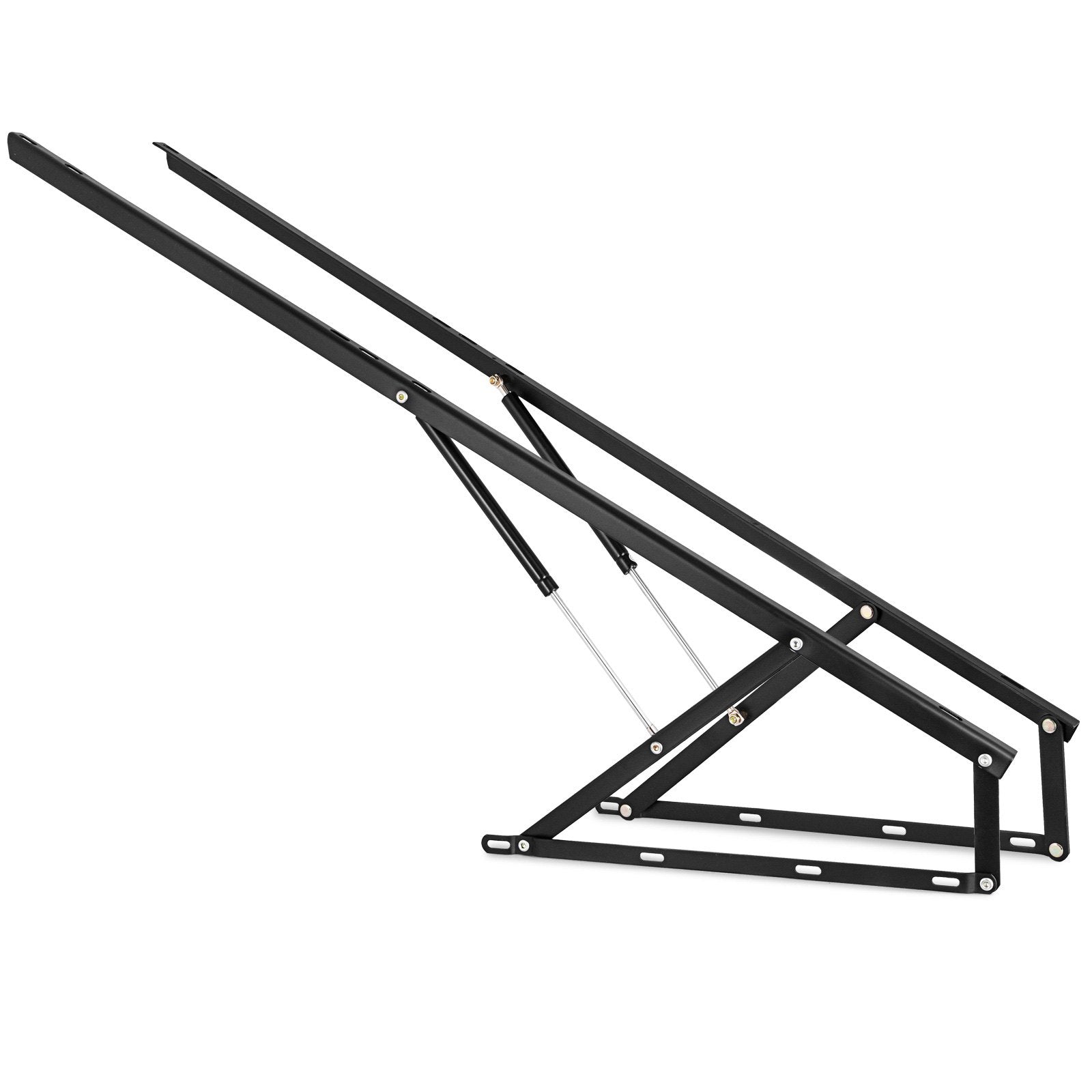 5FT Sofa Bed Lift Mechanism Kit with Pneumatic Poles for Under Bed Storage, Black Steel Bracket, 265 lbs Capacity, Easy Install