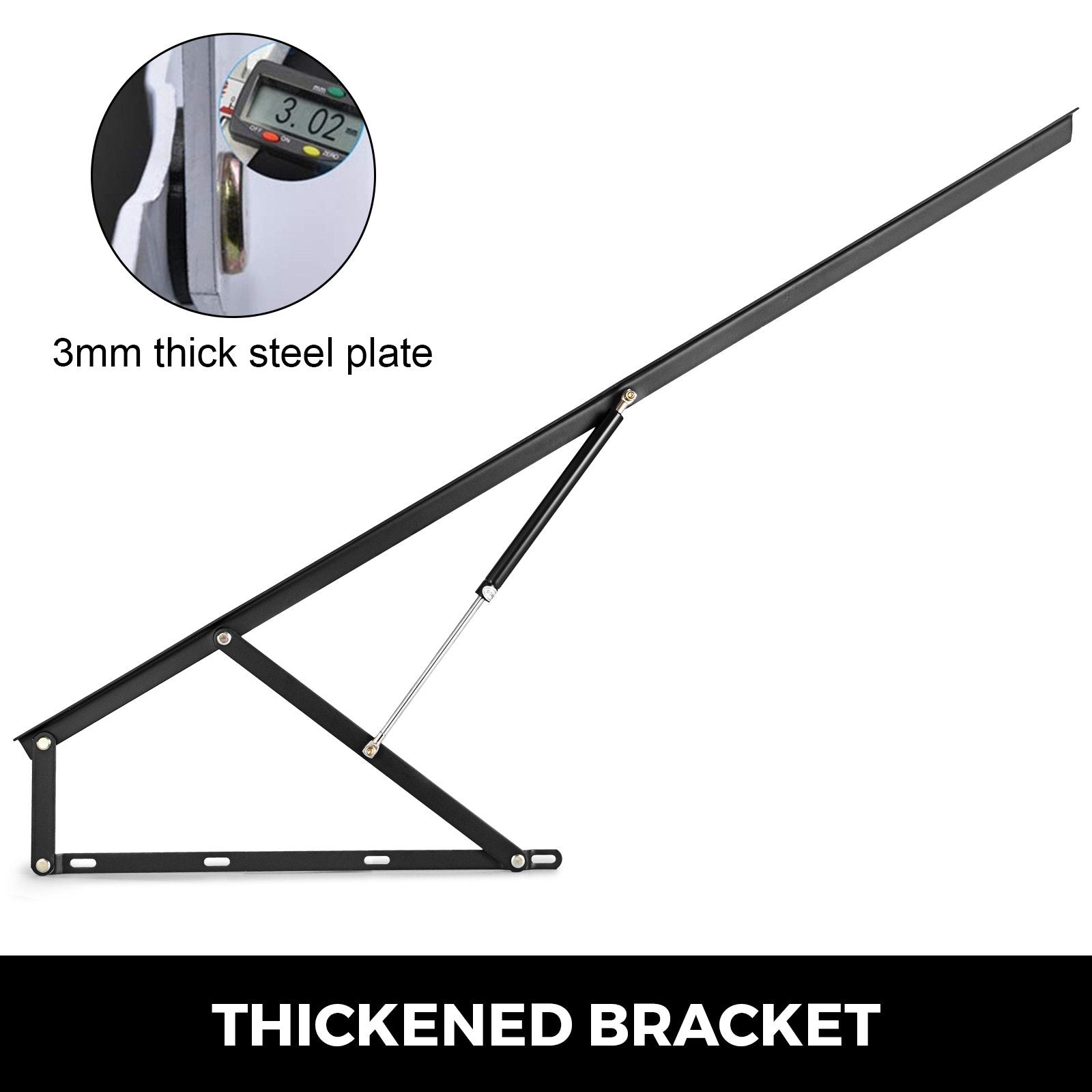5FT Sofa Bed Lift Mechanism Kit with Pneumatic Poles for Under Bed Storage, Black Steel Bracket, 265 lbs Capacity, Easy Install