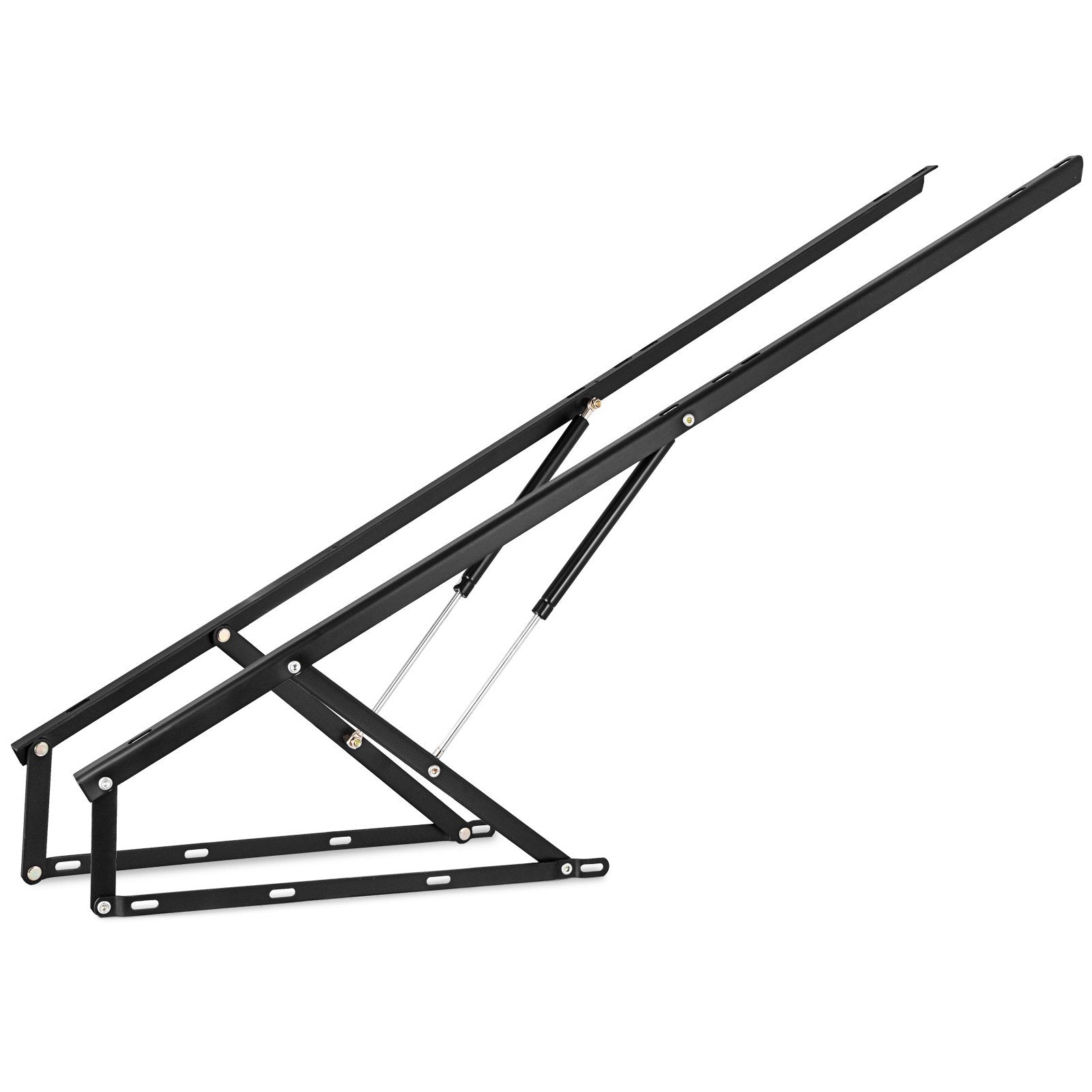 5FT Sofa Bed Lift Mechanism Kit with Pneumatic Poles for Under Bed Storage, Black Steel Bracket, 265 lbs Capacity, Easy Install