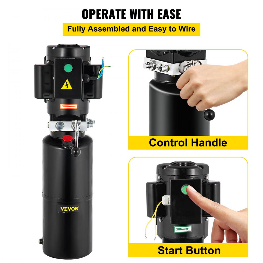 VEVOR 110V 2.64 Gallon?Hydraulic Power Unit Automotive?Hydraulic Pump Dump Trailer Vehicle Mounted Lifter Auto Shop Repair Car Lift Power Unit for Two and Four Post Lift Auto Hoist