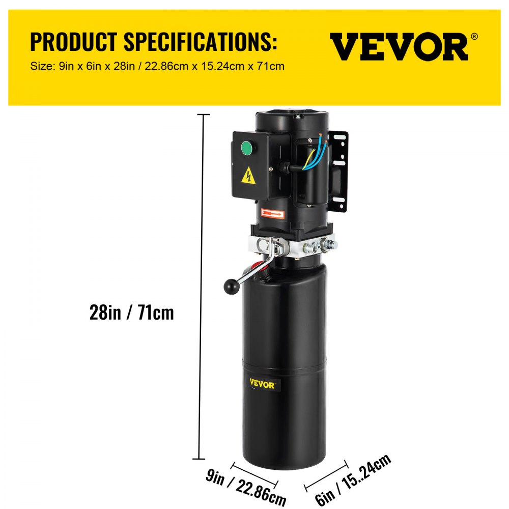 VEVOR 110V 2.64 Gallon?Hydraulic Power Unit Automotive?Hydraulic Pump Dump Trailer Vehicle Mounted Lifter Auto Shop Repair Car Lift Power Unit for Two and Four Post Lift Auto Hoist