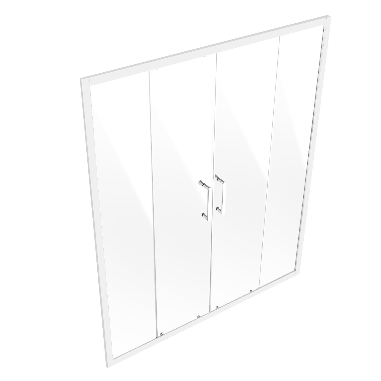 Elegant Semi-Frameless Double Sliding Shower Door, 59"x70" with Clear Tempered Glass, Chrome Finish, Stain-Resistant, Waterproof, Shatterproof Design