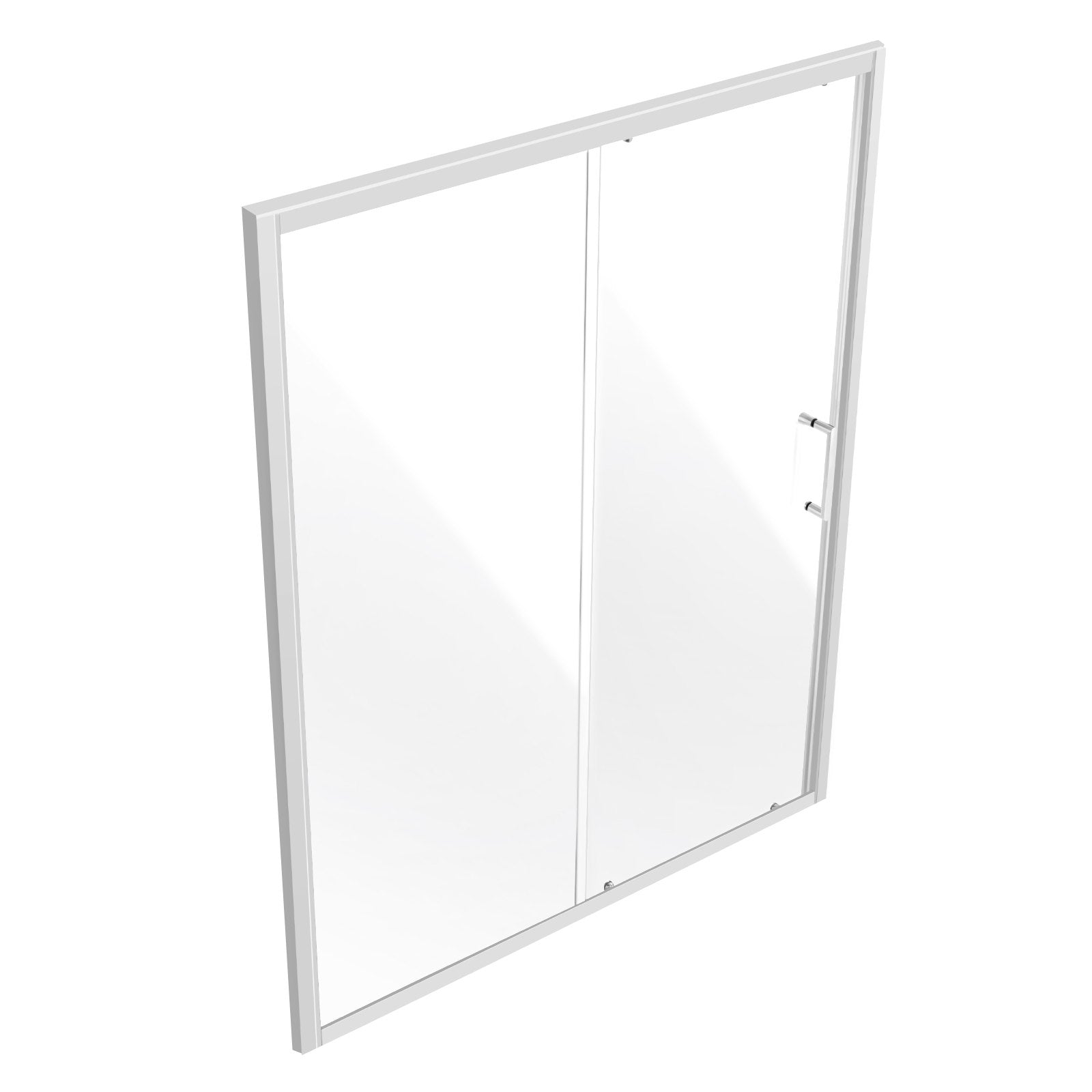 Premium Semi-Frameless Shower Door, 57.7-59"W x 70"H, Sliding Glass with Clear Tempered Glass, Waterproof, Nano Stain-Resistant, Chrome Hardware