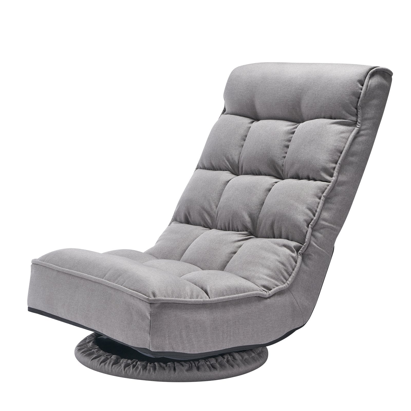 Gray Swivel Floor Gaming Chair with 360-Degree Rotation, Adjustable Backrest, Lumbar Support, for TV, Reading & Gaming Comfort