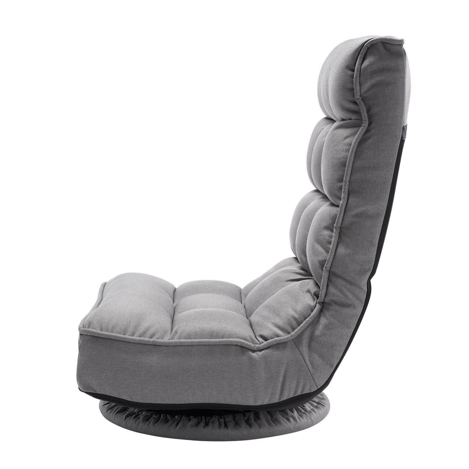 Gray Swivel Floor Gaming Chair with 360-Degree Rotation, Adjustable Backrest, Lumbar Support, for TV, Reading & Gaming Comfort