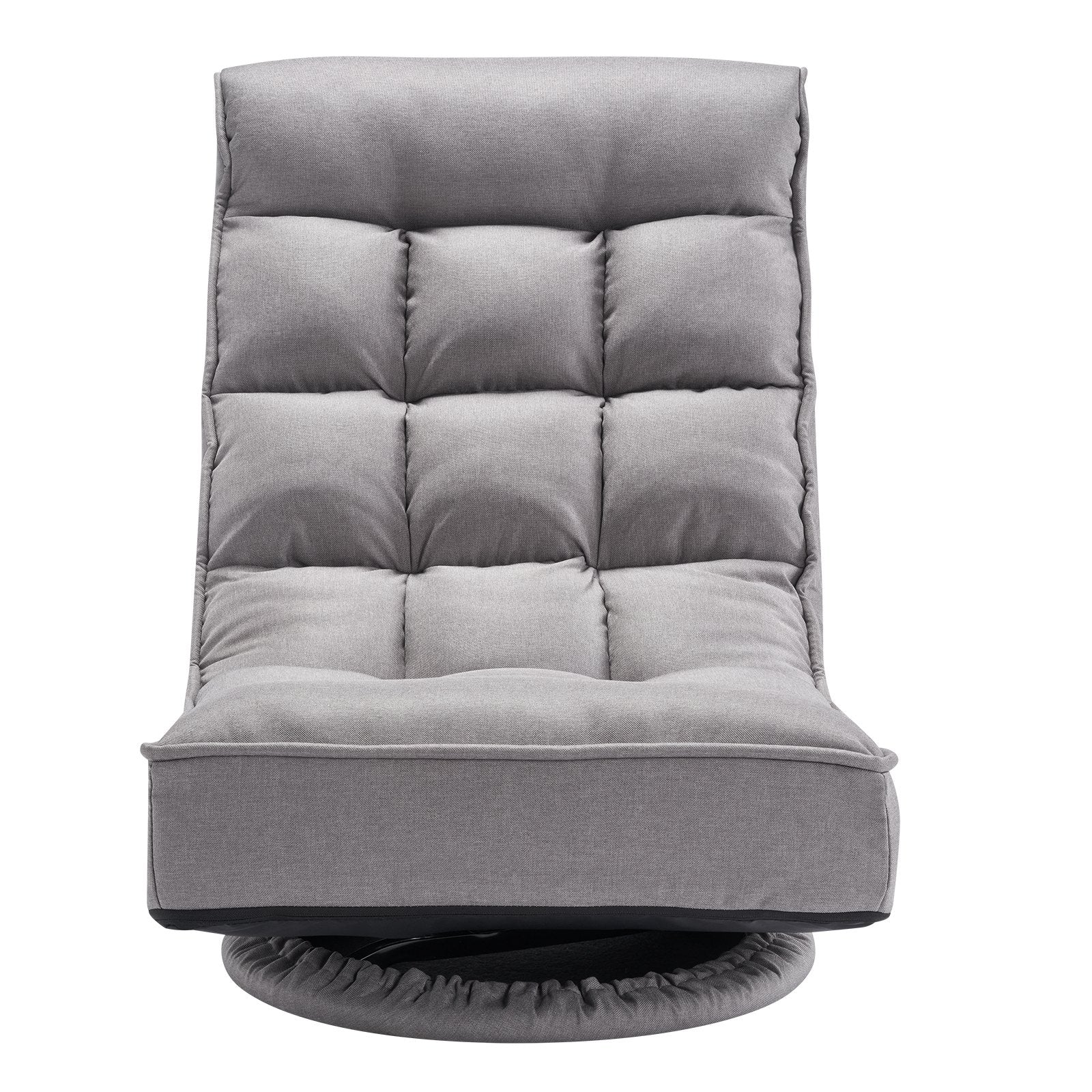 Gray Swivel Floor Gaming Chair with 360-Degree Rotation, Adjustable Backrest, Lumbar Support, for TV, Reading & Gaming Comfort