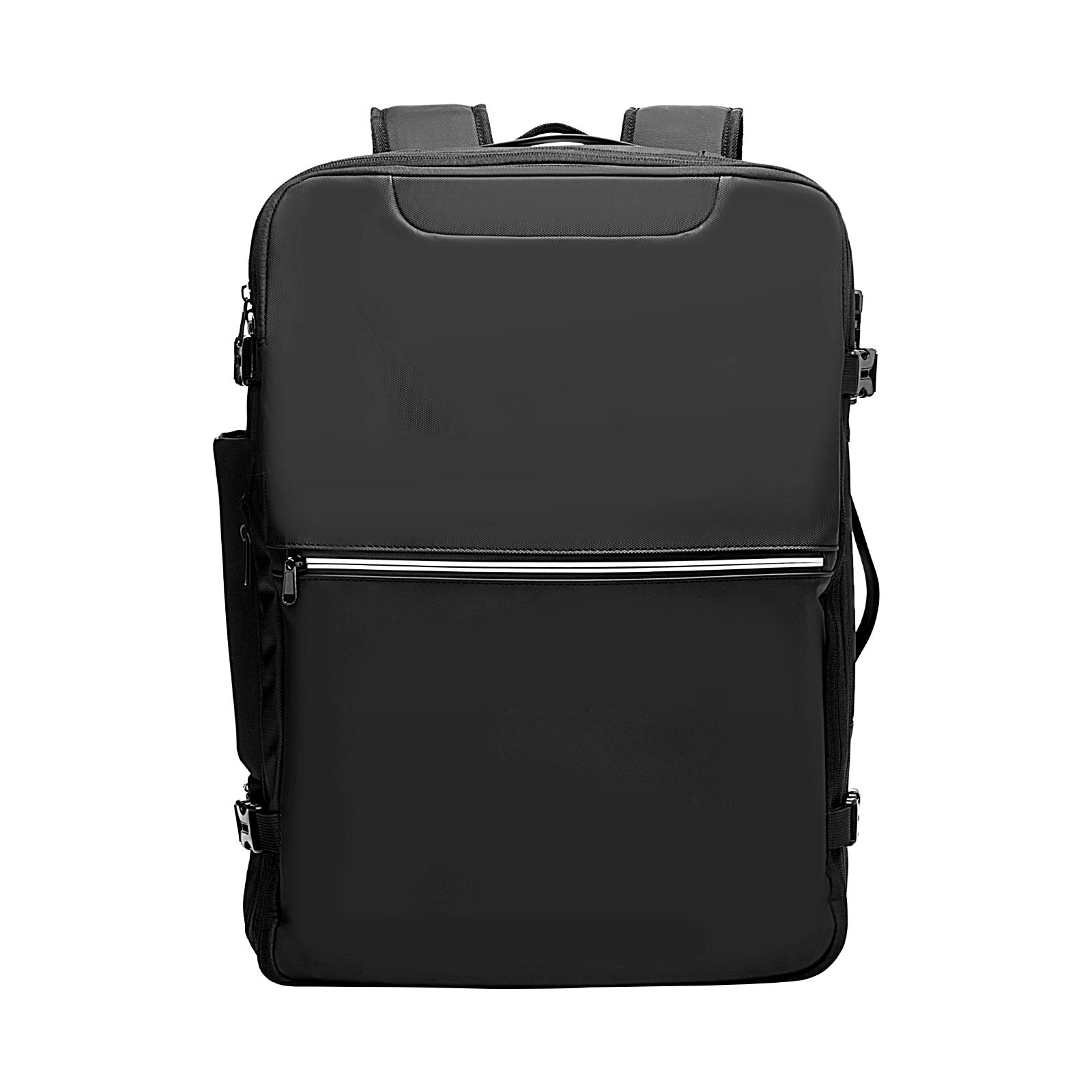 Expandable 80L Vacuum Seal Travel Backpack with Pump, TSA-Approved Lock, Water-Resistant, Black Carry-On Luggage for Business Trips