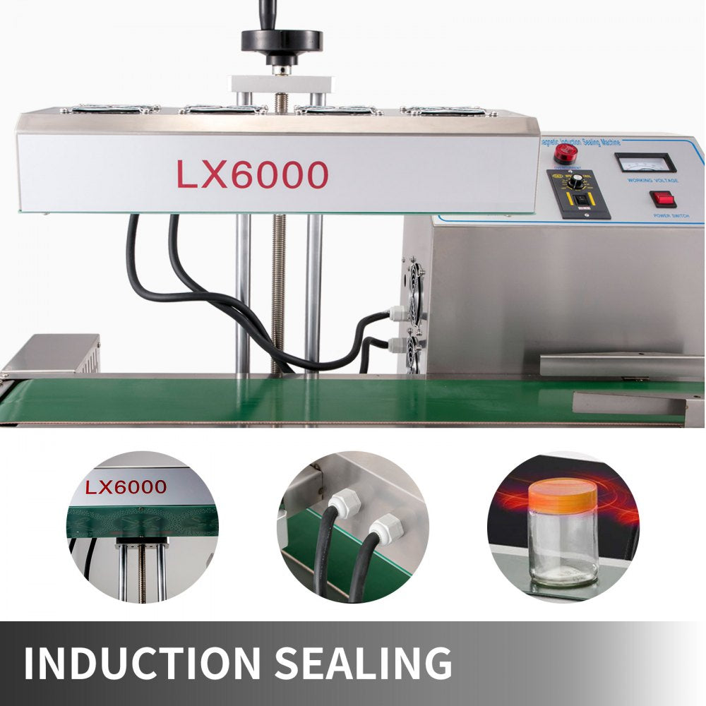 Versatile Induction Sealing Machine for 20-80mm Cap Diameters and 80-300mm Bottle Heights