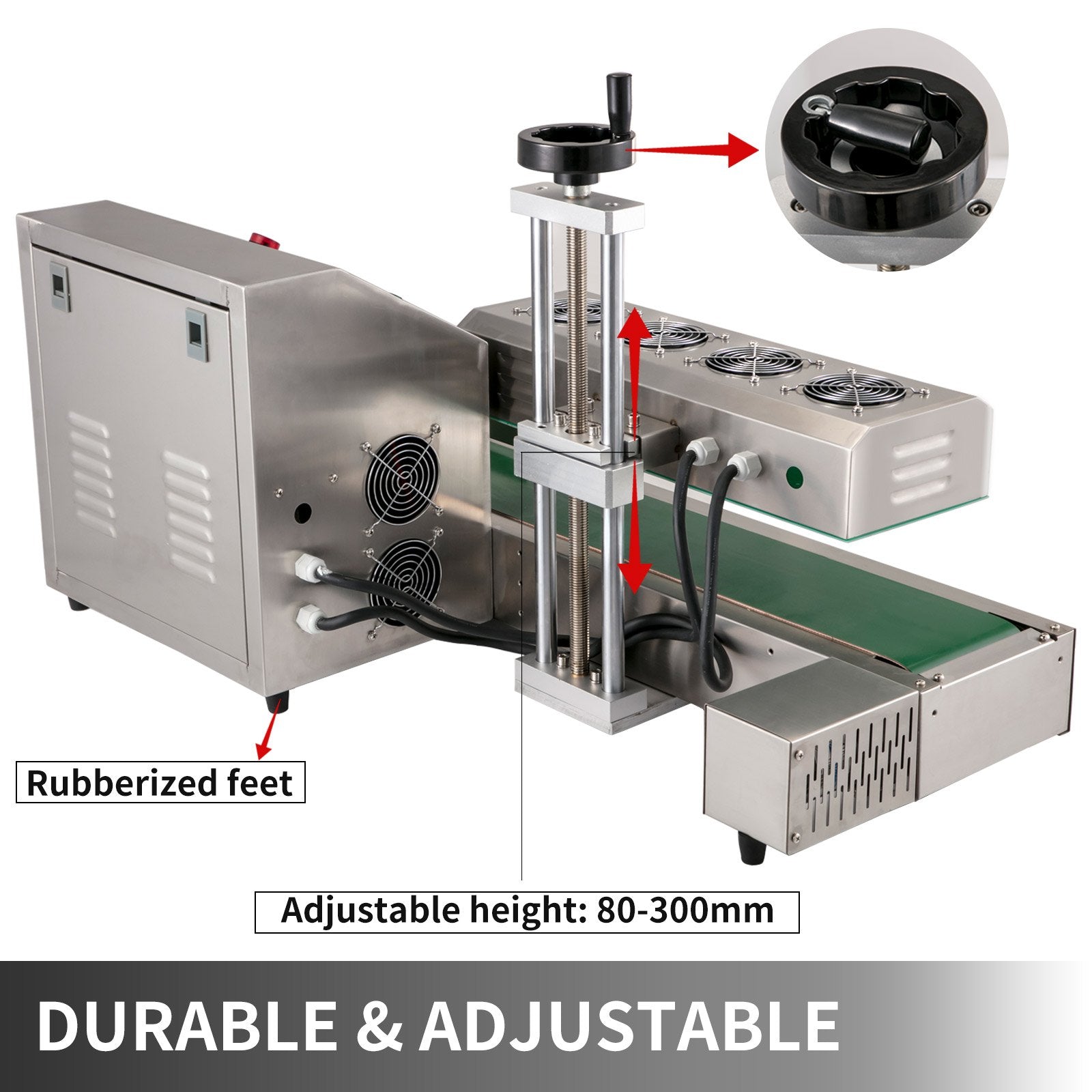 LX-6000 Induction Bottle Sealer for 20-80mm Caps, Adjustable Heat Sealing Machine for 80-300mm Bottles, Durable Air Cooling System