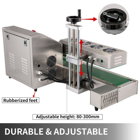 LX-6000 Induction Bottle Sealer for 20-80mm Caps, Adjustable Heat Sealing Machine for 80-300mm Bottles, Durable Air Cooling System