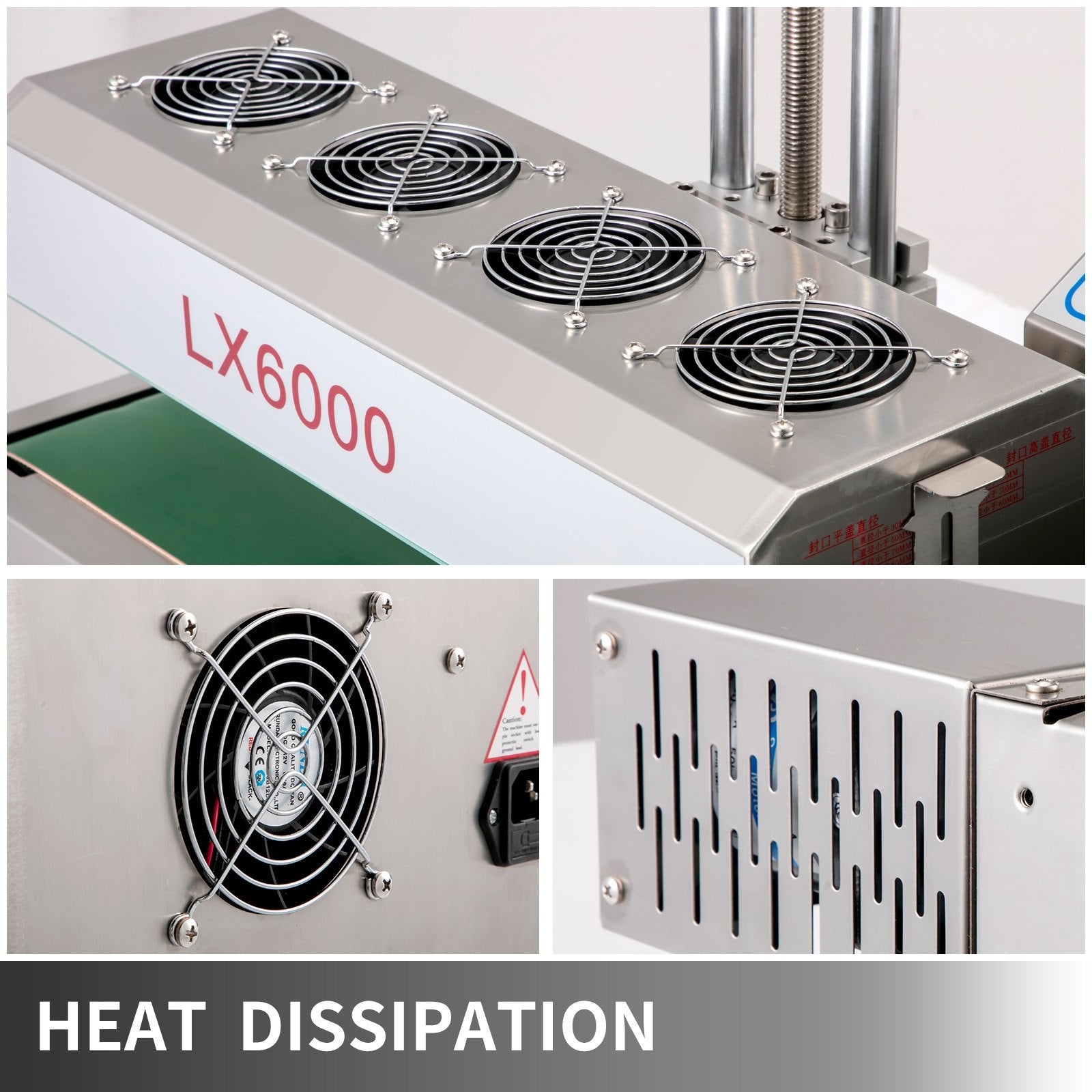LX-6000 Induction Bottle Sealer for 20-80mm Caps, Adjustable Heat Sealing Machine for 80-300mm Bottles, Durable Air Cooling System