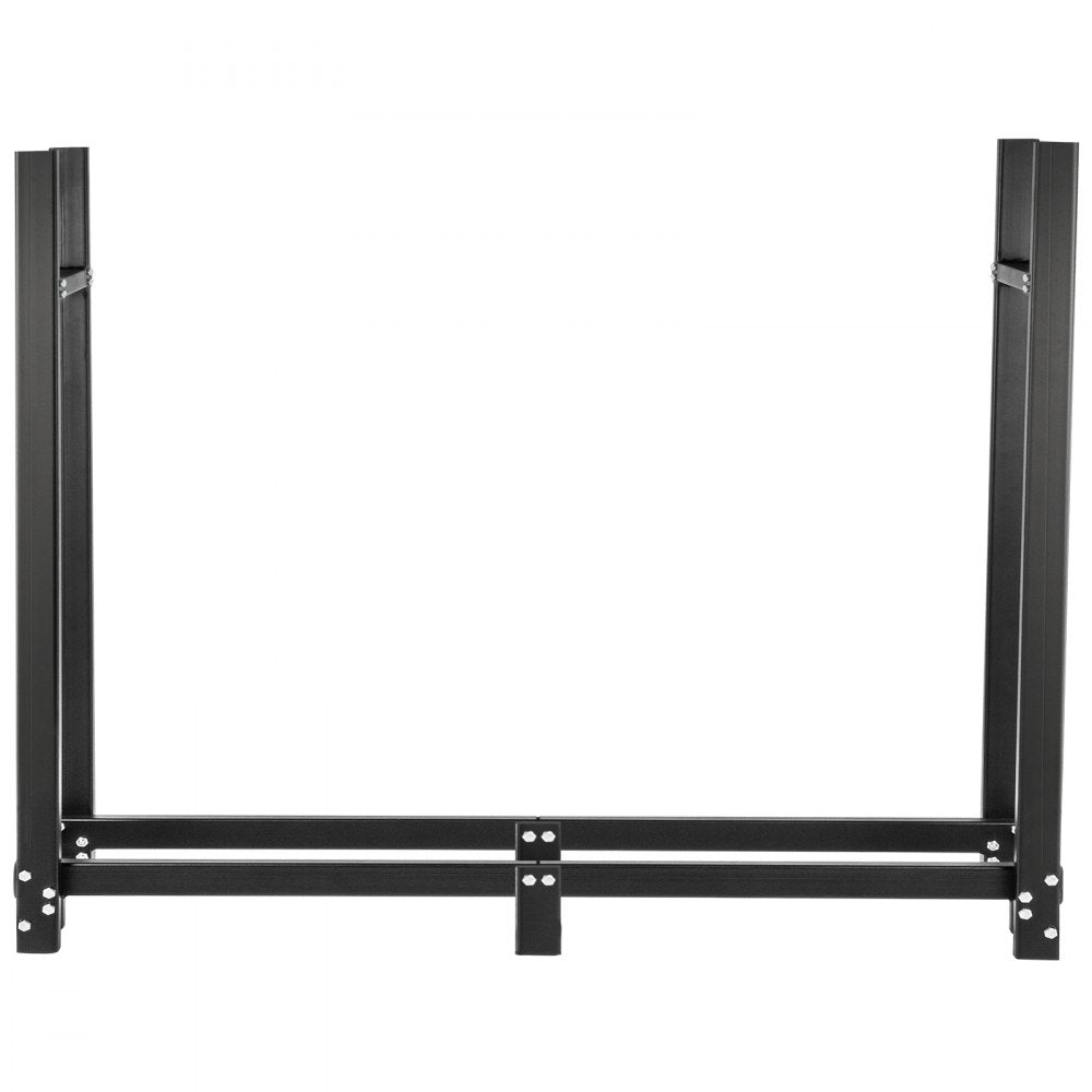 8ft Outdoor Steel Firewood Log Holder with Cover and Tool Set - 1300lbs Capacity