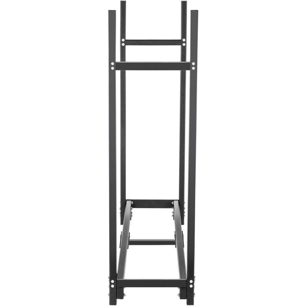 8ft Outdoor Steel Firewood Log Holder with Cover and Tool Set - 1300lbs Capacity