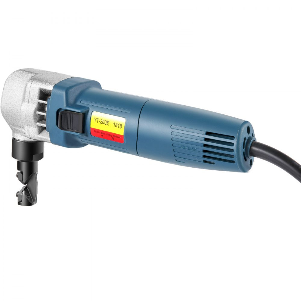 High-Speed 380W Electric Metal Nibbler with 1800RPM Rotor and Replaceable Blades for Cutting Stainless Steel, Aluminum, and Plastic