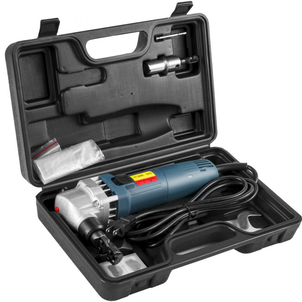 High-Speed 380W Electric Metal Nibbler with 1800RPM Rotor and Replaceable Blades for Cutting Stainless Steel, Aluminum, and Plastic