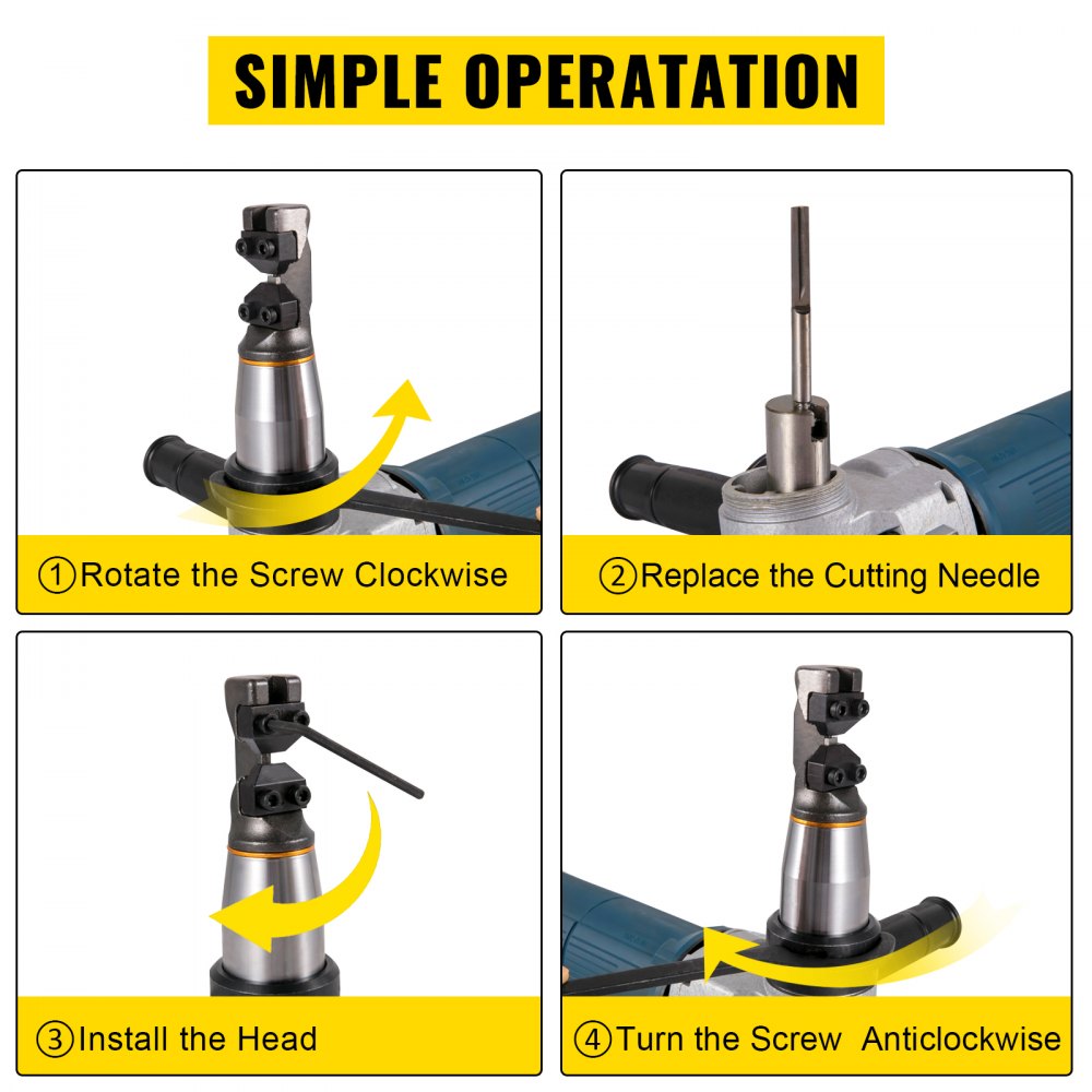 High-Speed 625W Electric Metal Nibbler with Replaceable Blades and Storage Case for Cutting Stainless Steel and Aluminum Sheets