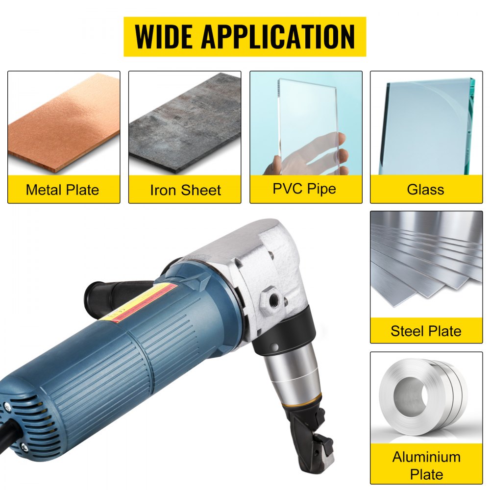 High-Speed 625W Electric Metal Nibbler with Replaceable Blades and Storage Case for Cutting Stainless Steel and Aluminum Sheets