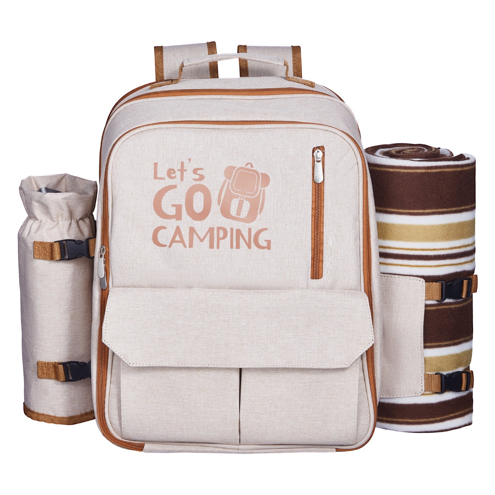 4-Person Picnic Backpack with Cooler, Wine Holder & Blanket - Ideal for Beach, Hiking, Camping - Durable, Lightweight & Stylish Outdoor Dining Set