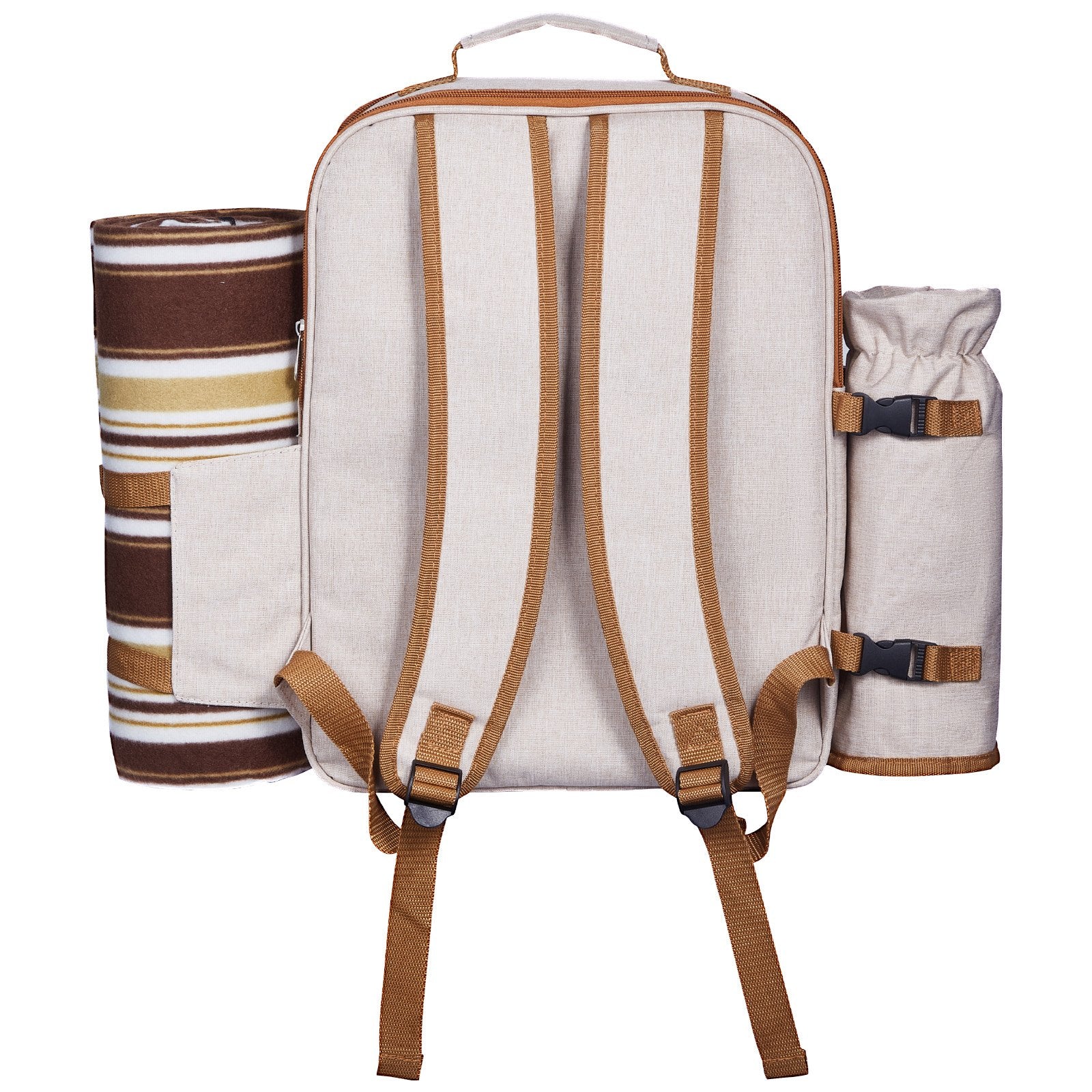 4-Person Picnic Backpack with Cooler, Wine Holder & Blanket - Ideal for Beach, Hiking, Camping - Durable, Lightweight & Stylish Outdoor Dining Set