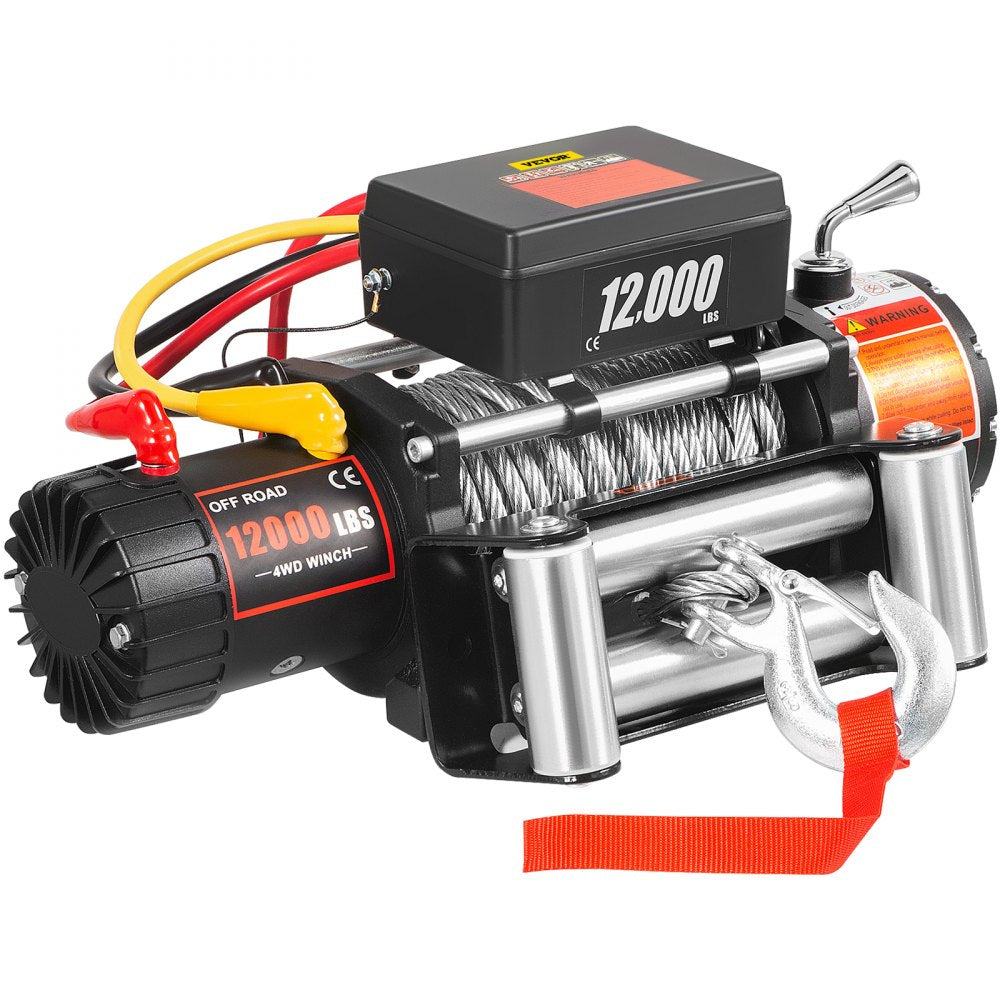12000LBS Electric Winch 12V Steel Cable Off-road ATV UTV Truck Towing Trailer