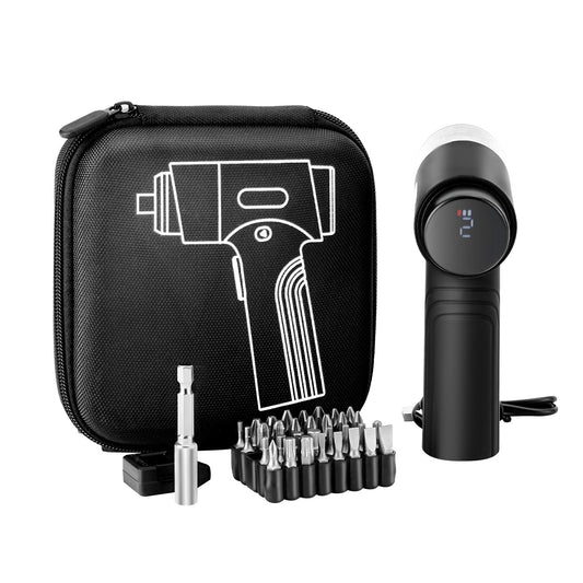 Cordless Electric Screwdriver with 7 Torque Settings, 2500mAh Battery, 32 Bits, Digital Display, LED Light, Type-C for Home & Electrical Repairs