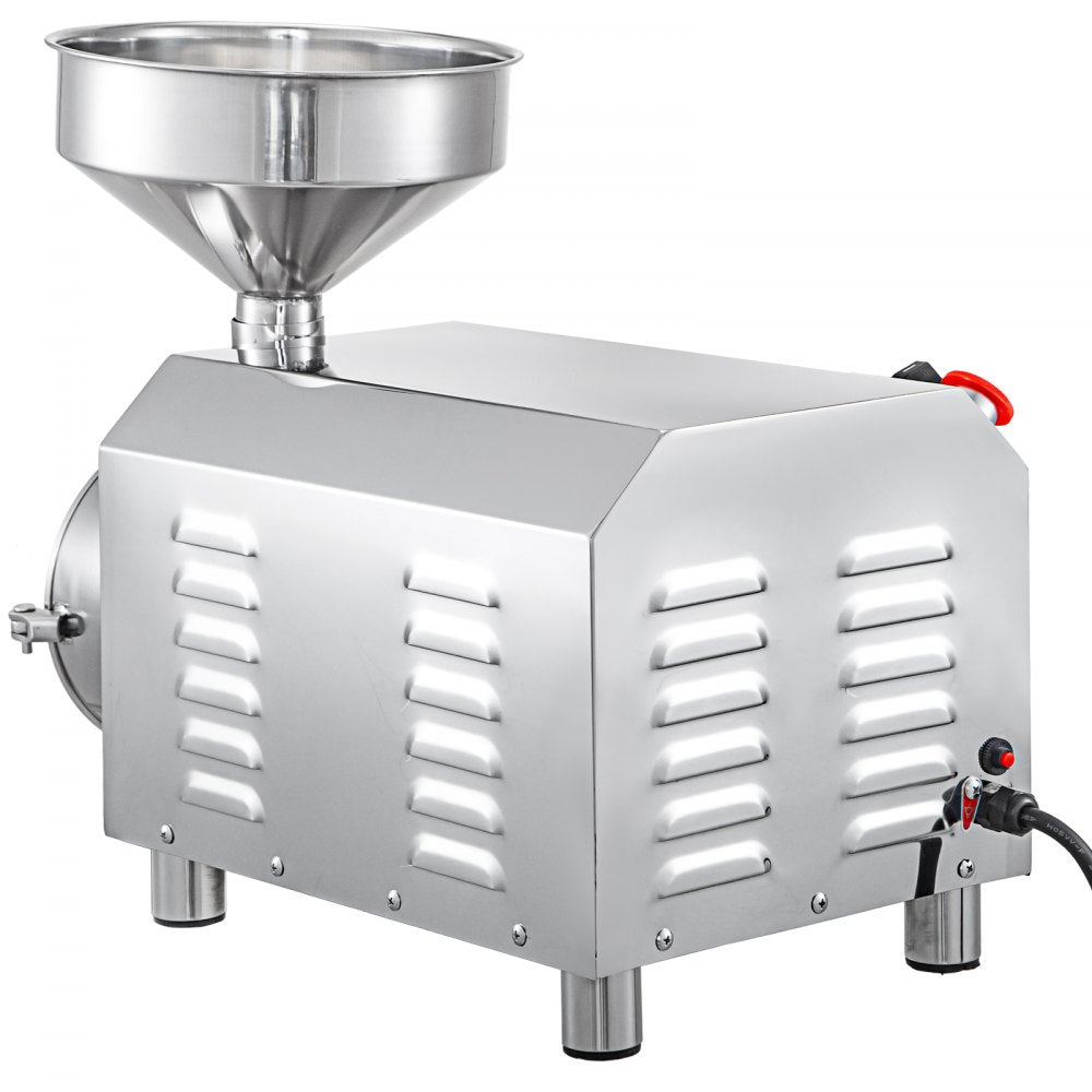 VEVOR Commercial Grinding Machine for Grain 2200W,Electric Stainless Steel Grain Grinder 30-50KG/H,Automatic Industrial Superfine Grain Grinder for Dried Materials Chinese Herb Spice Pepper Soybean
