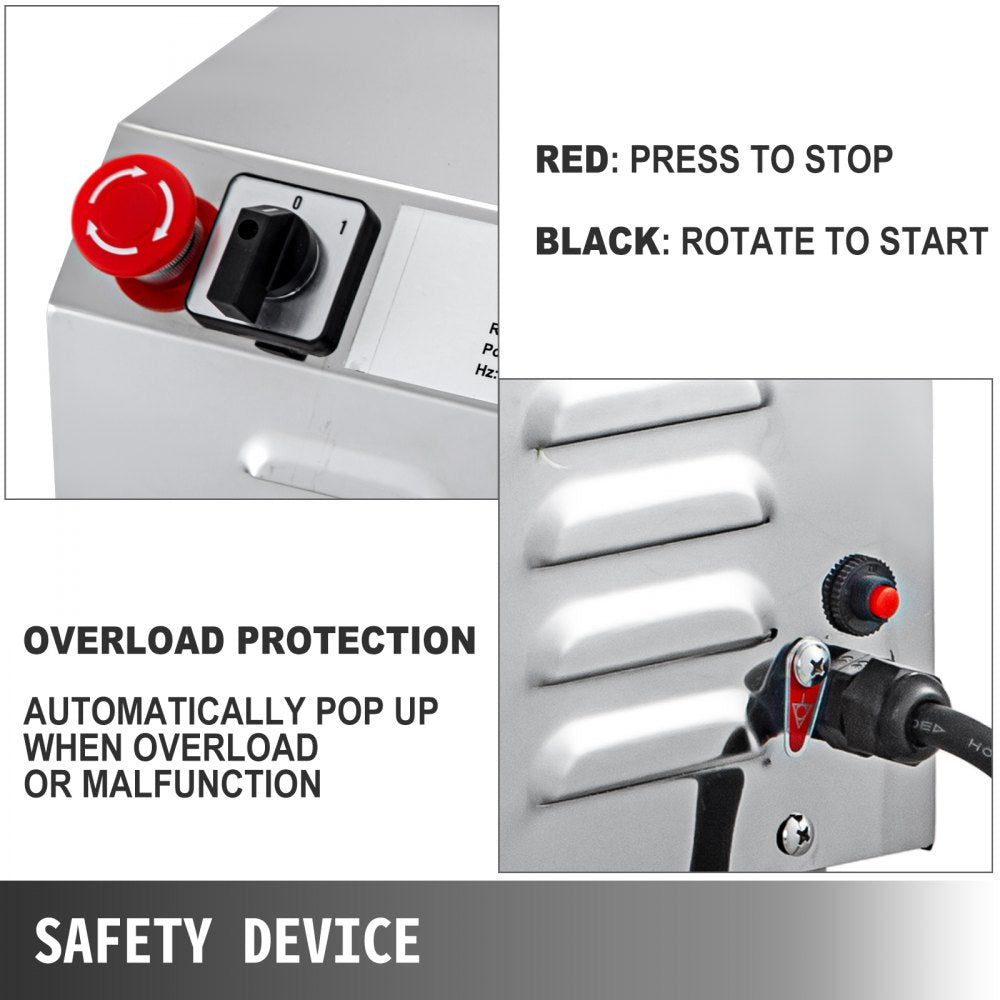 VEVOR Commercial Grinding Machine for Grain 2200W,Electric Stainless Steel Grain Grinder 30-50KG/H,Automatic Industrial Superfine Grain Grinder for Dried Materials Chinese Herb Spice Pepper Soybean