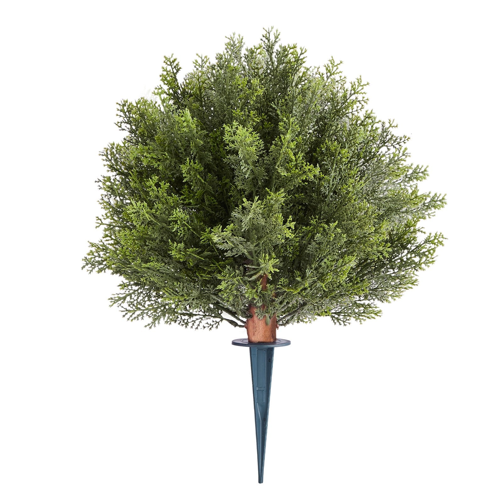16-Inch Lifelike Artificial Topiary Cypress Trees Set with Ground Spike for Outdoor & Indoor Decor – Faux Shrubs for Porch, Patio, Garden, Balcony