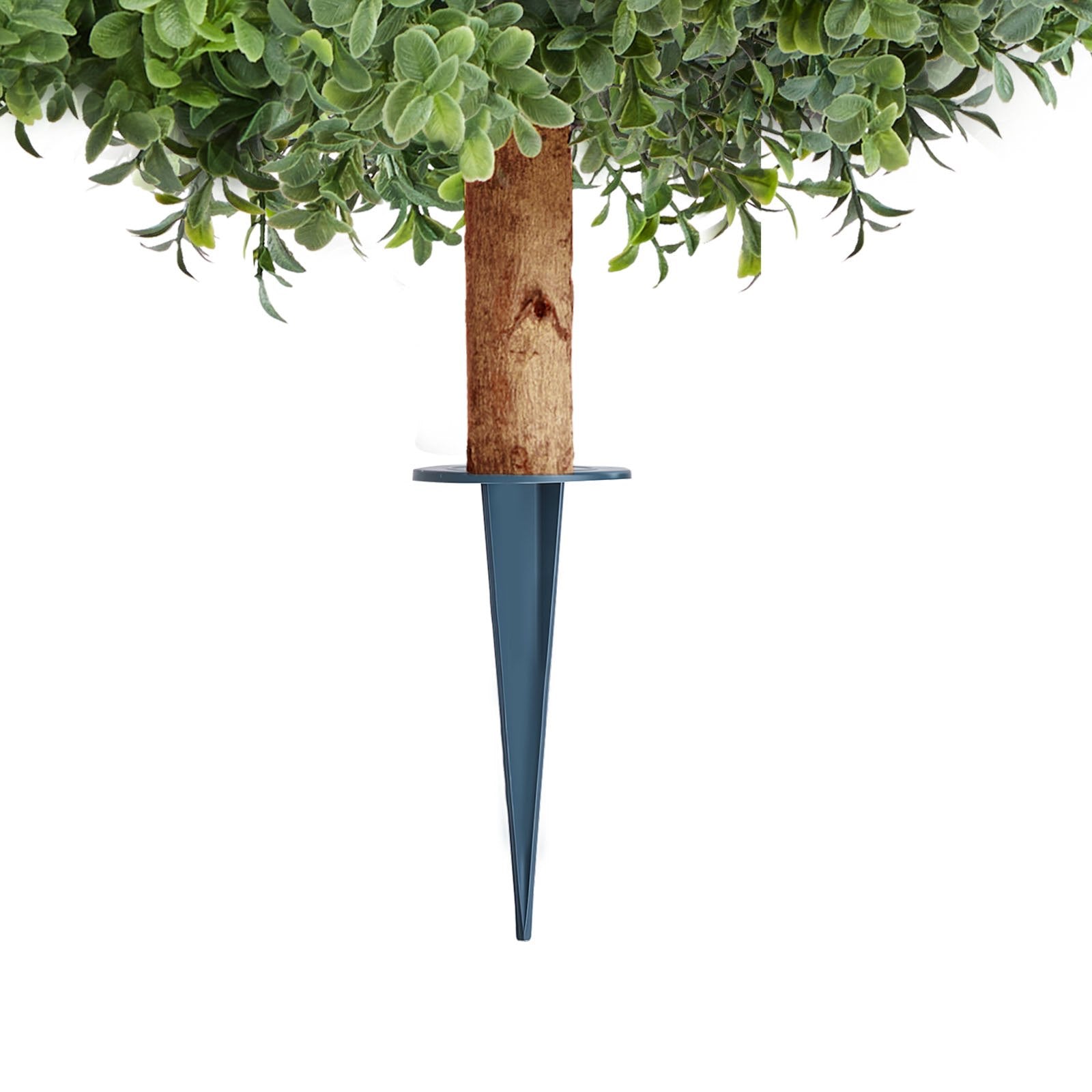22" Artificial Boxwood Topiary Trees with Ground Spike - Lifelike Faux Shrubs for Outdoor & Indoor Decor, Weather-Resistant Potted Plants for Patio, Garden, Porch, and Balcony