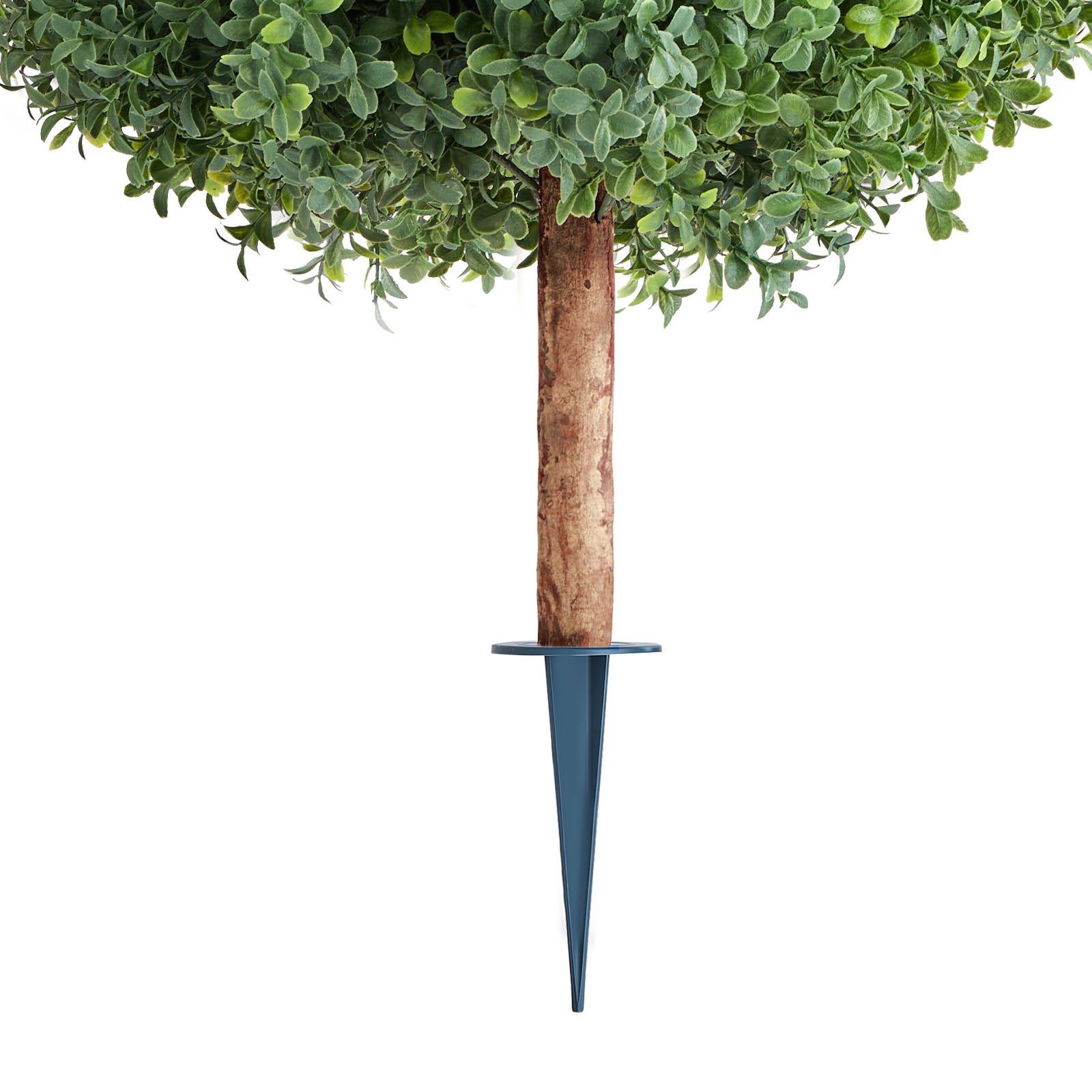 27" Artificial Topiary Boxwood Trees Set with Ground Spike - Perfect Faux Shrubs for Indoor/Outdoor Decor, Porch, Patio, Garden, Balcony, Backyard