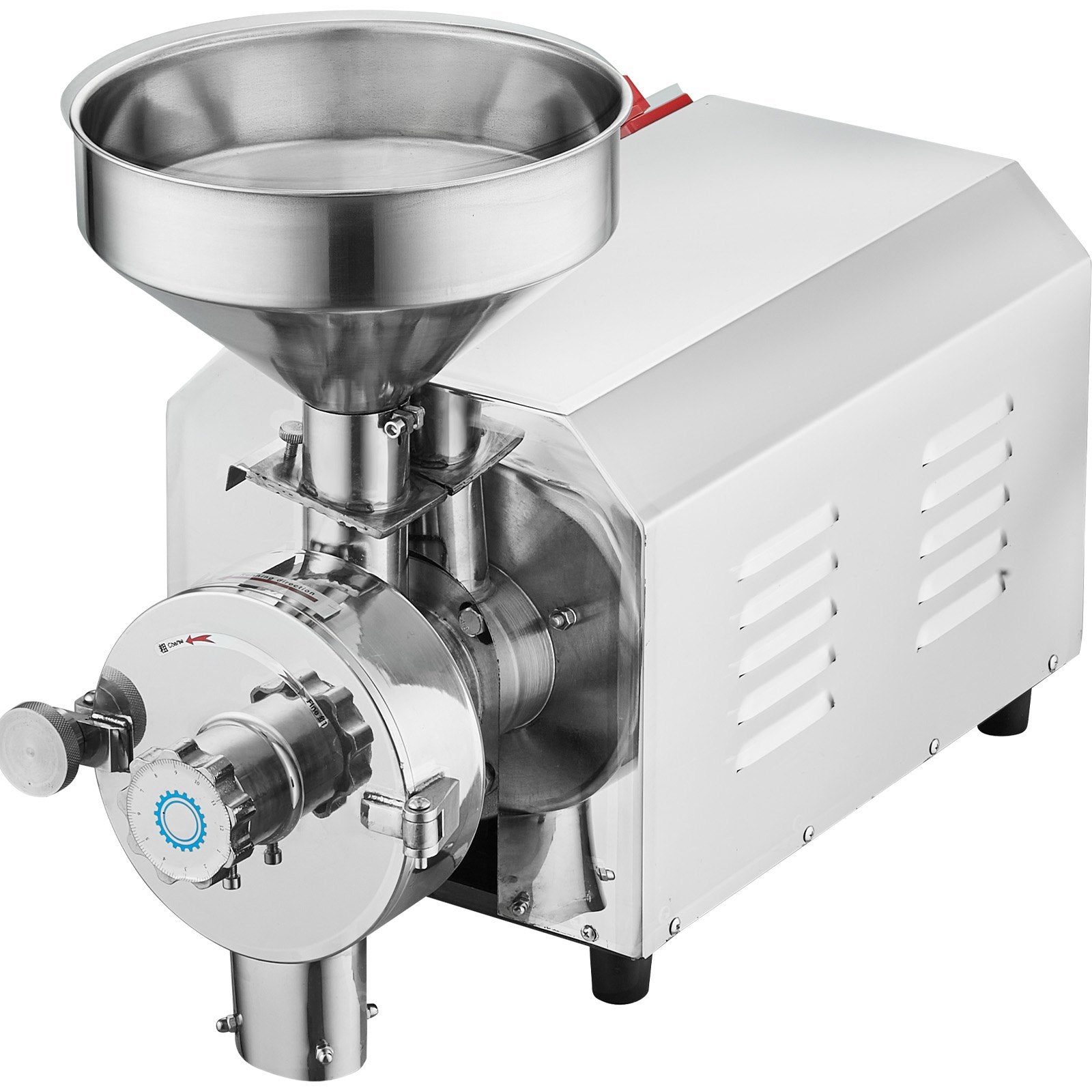 High-Power 3000W Commercial Grain Grinder for Spices, Corn, Soybean & More - Stainless Steel Flour Milling Machine, 100 KG/H Capacity, Adjustable Fineness