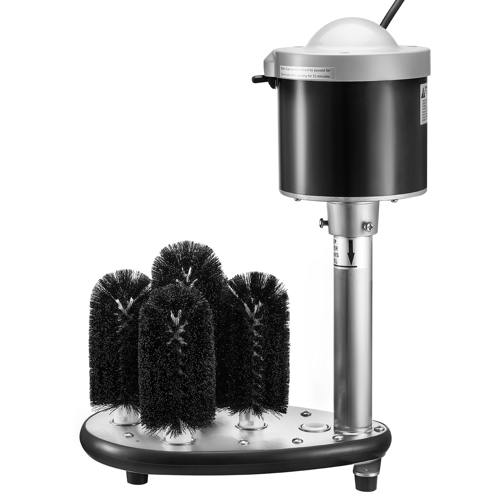 High-Efficiency Electric Glass Washer with 5-Brush System, Cleans 600 Glasses/Hour, Ideal for Bars, Cafes, Wine Glasses, Beer Cups, Mugs