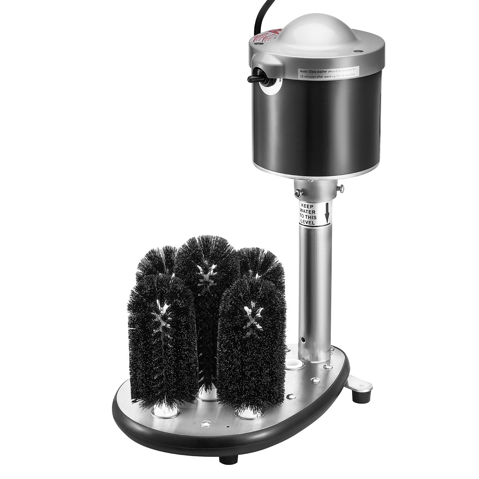 High-Efficiency Electric Glass Washer with 5-Brush System, Cleans 600 Glasses/Hour, Ideal for Bars, Cafes, Wine Glasses, Beer Cups, Mugs