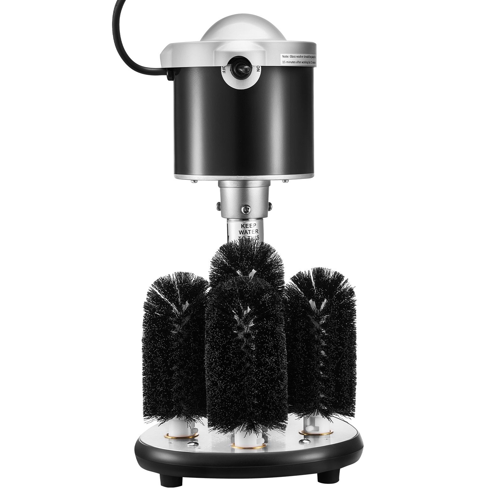 High-Efficiency Electric Glass Washer with 5-Brush System, Cleans 600 Glasses/Hour, Ideal for Bars, Cafes, Wine Glasses, Beer Cups, Mugs